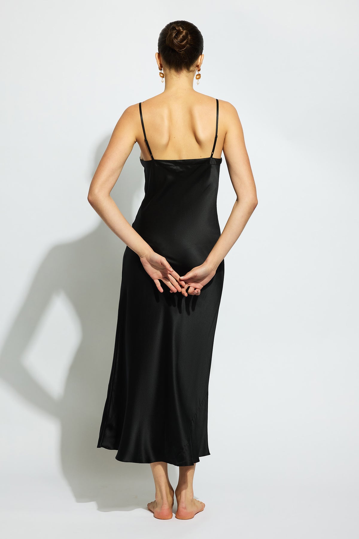 The Silk Slip By GINIA In Black