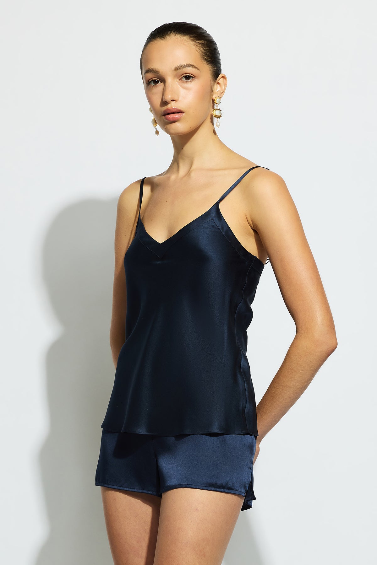 The Silk Cami By GINIA In Midnight