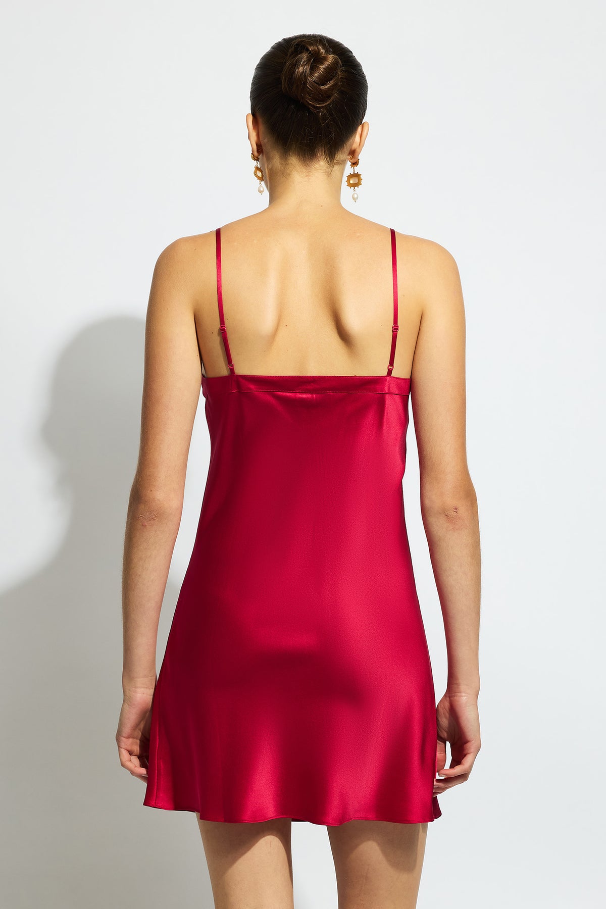 The Silk Chemise By GINIA In Ruby