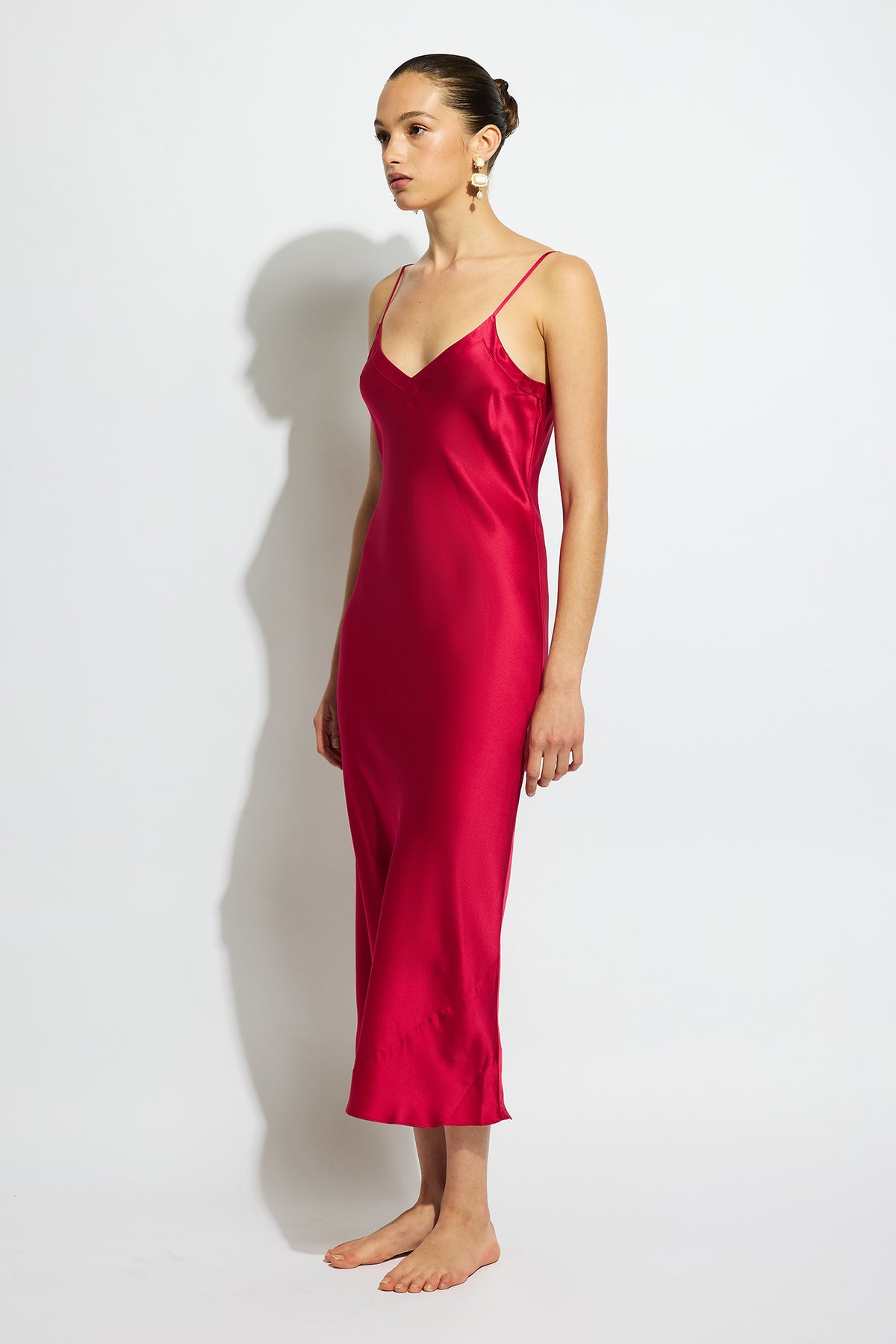 The Silk Slip By GINIA In Ruby