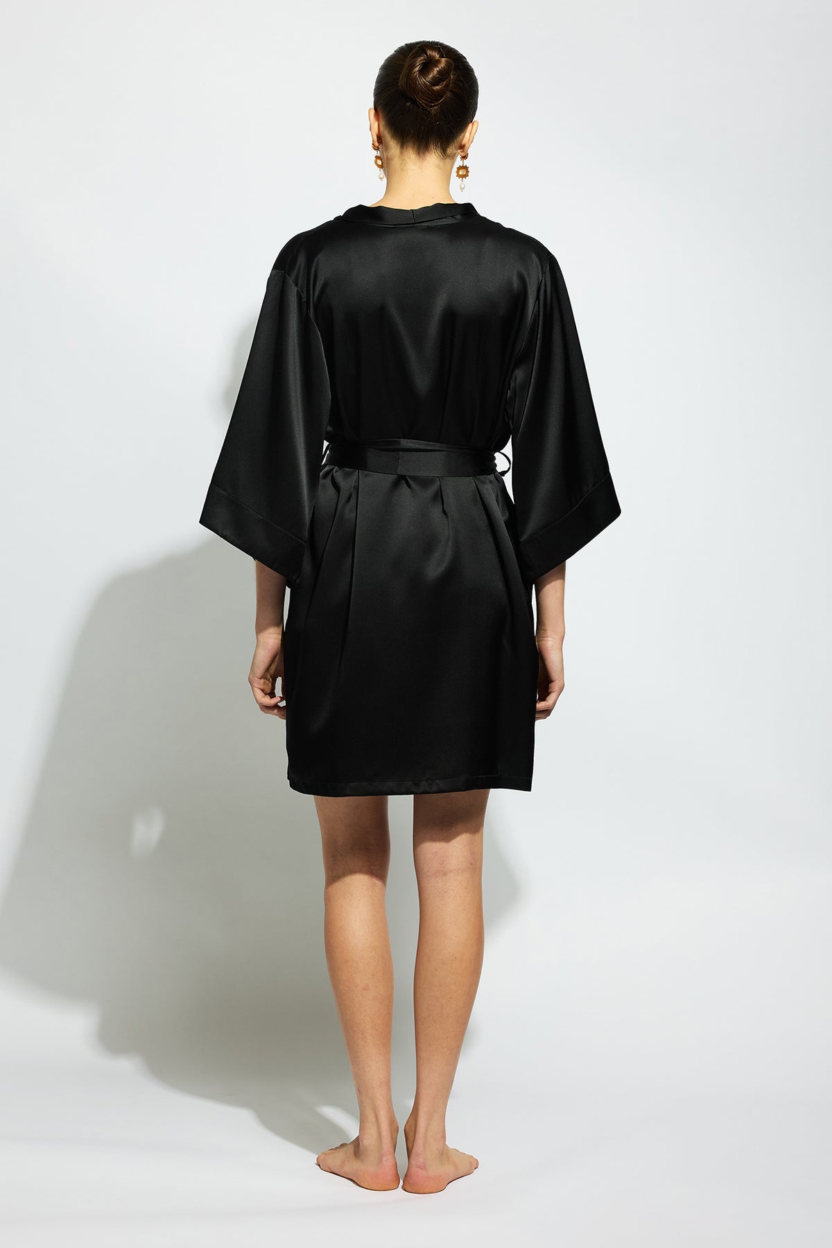 The Silk Wrap Gown By GINIA In Black