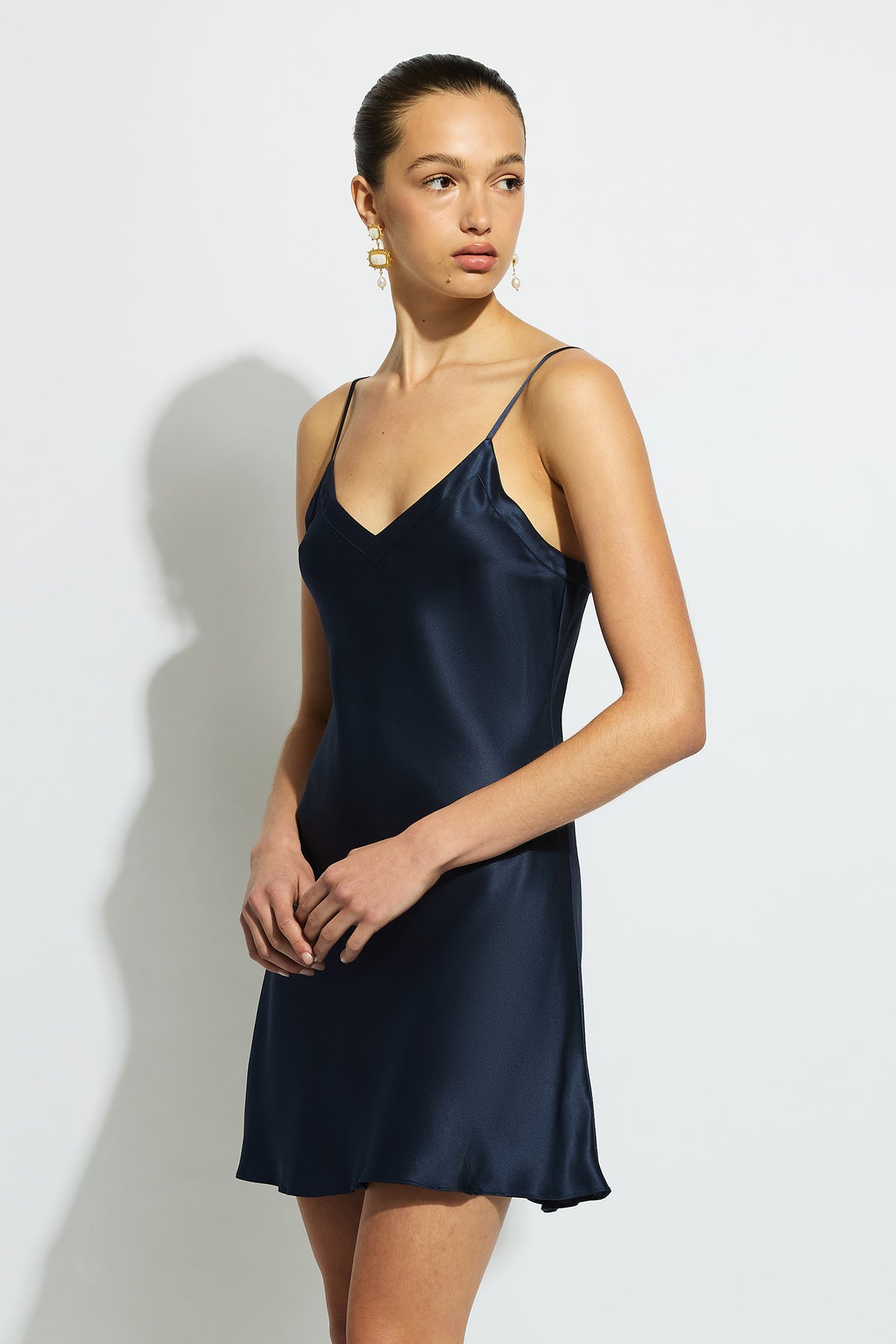 The Silk Chemise By GINIA In Midnight