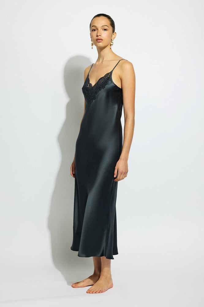 The Silk Lace Slip By GINIA In India Ink