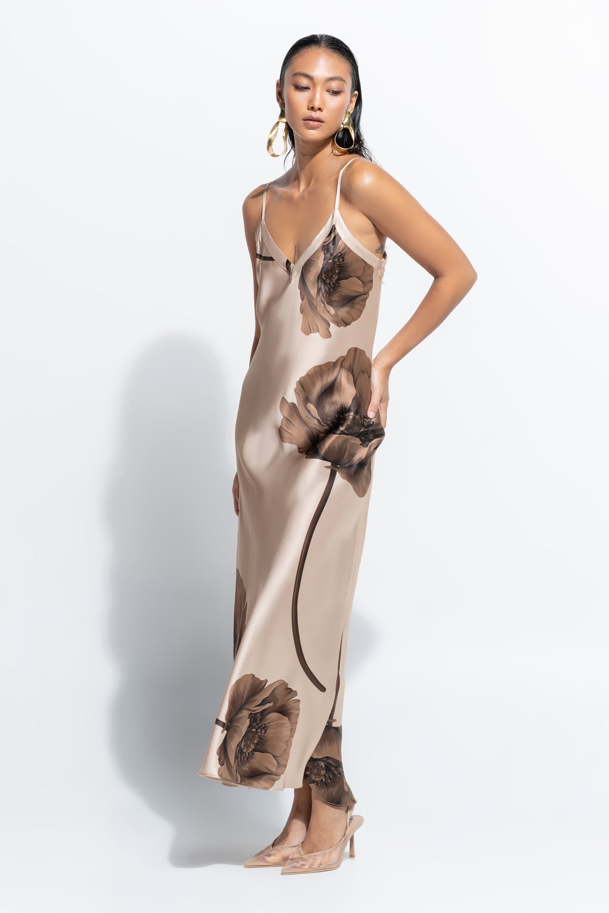 The Silk Slip by Ginia in Bloom Print