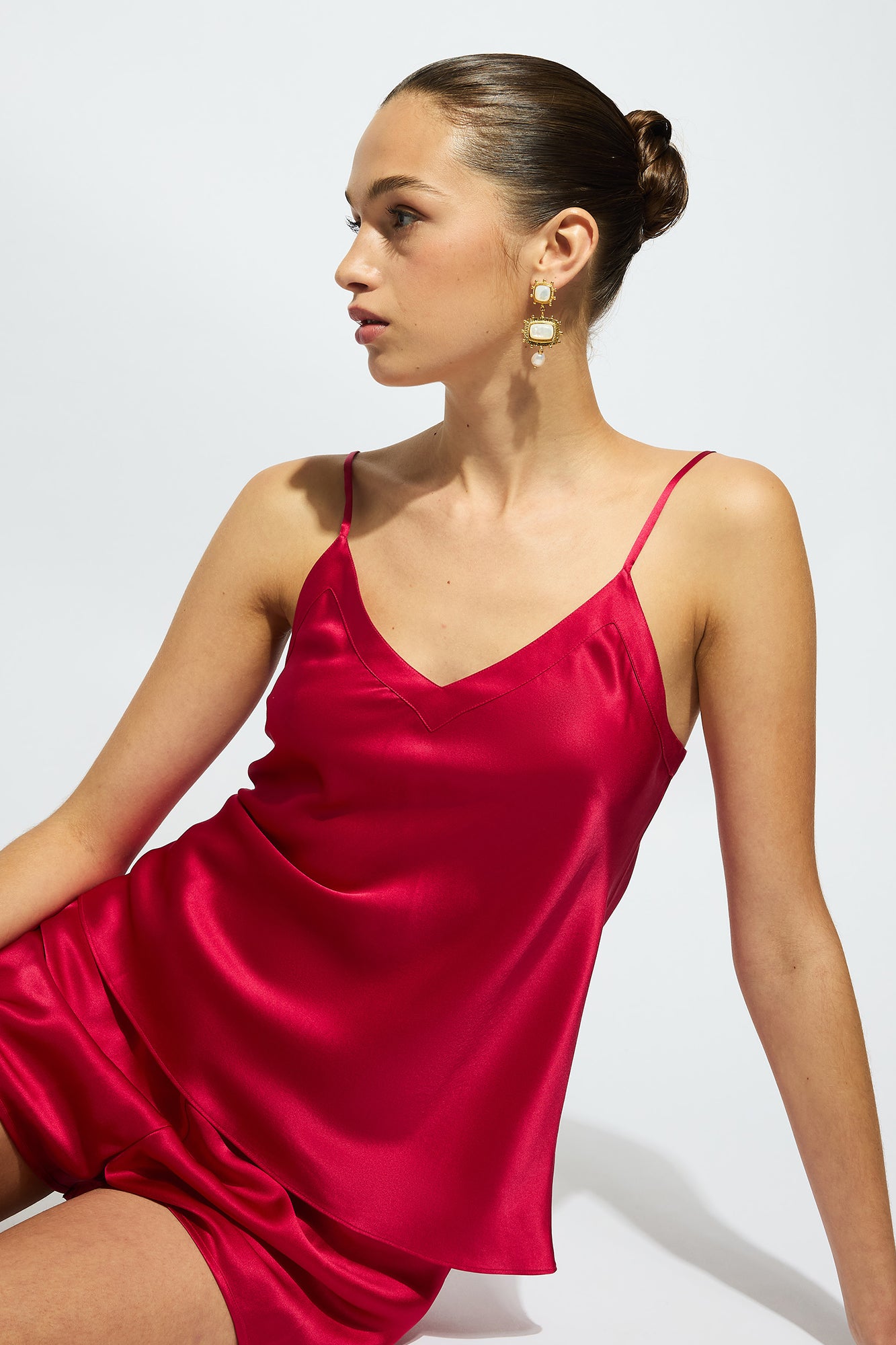 The Silk Cami By GINIA In Ruby