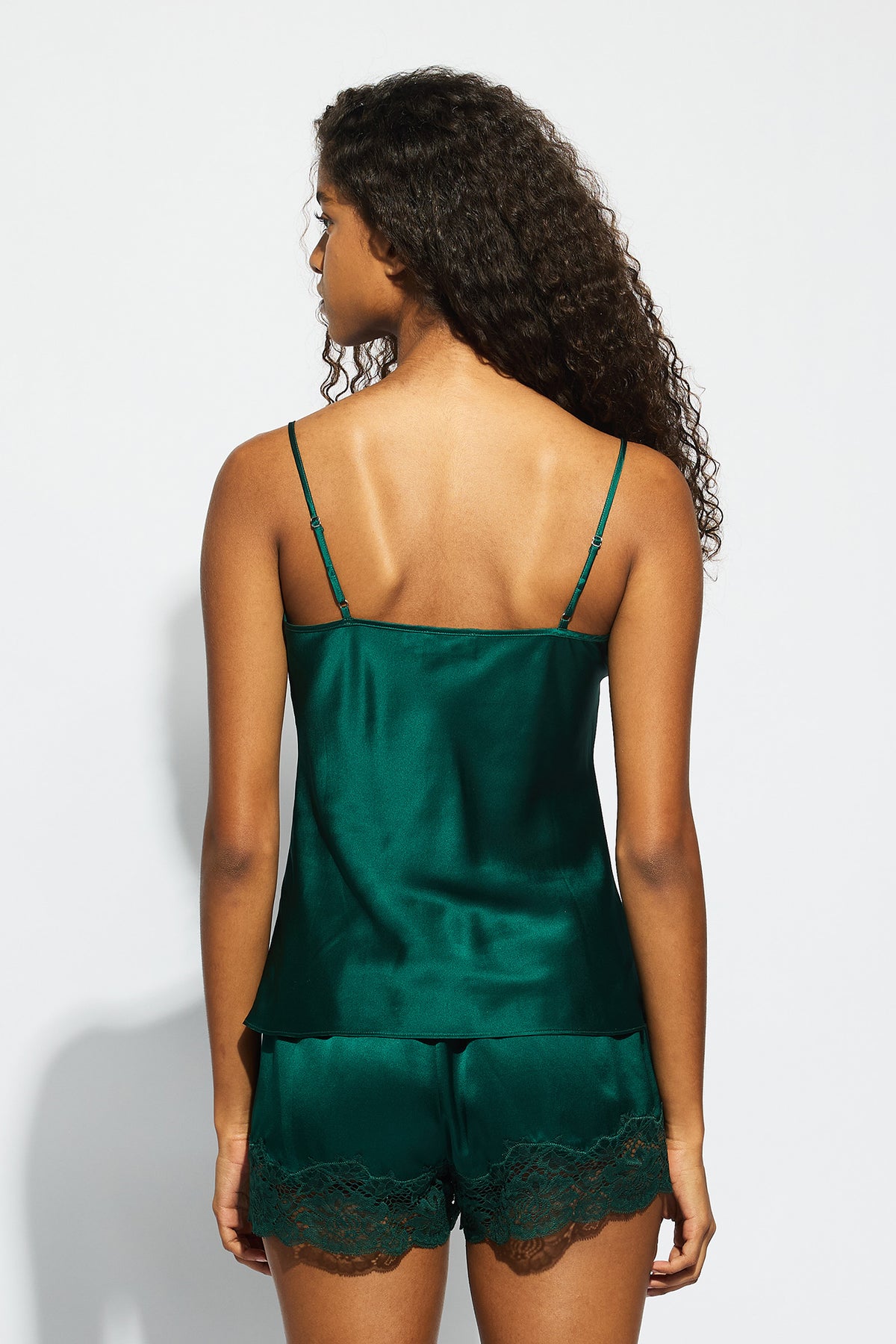 The Silk Lace Cami By GINIA In Emerald