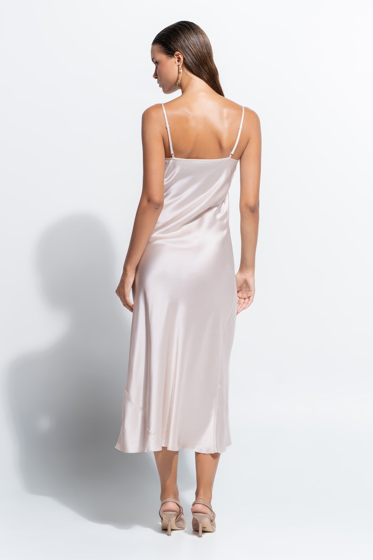 The Silk Lace Slip by Ginia in Pink Salt 