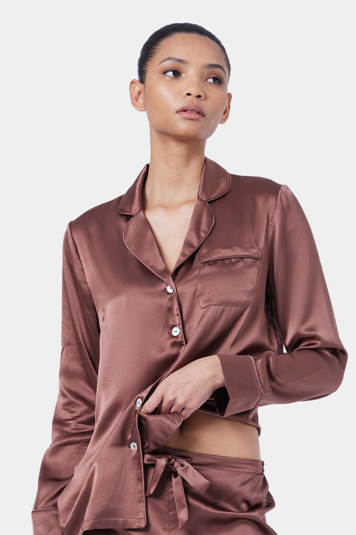 The Fine Finishes Pyjama By GINIA In Milk Chocolate