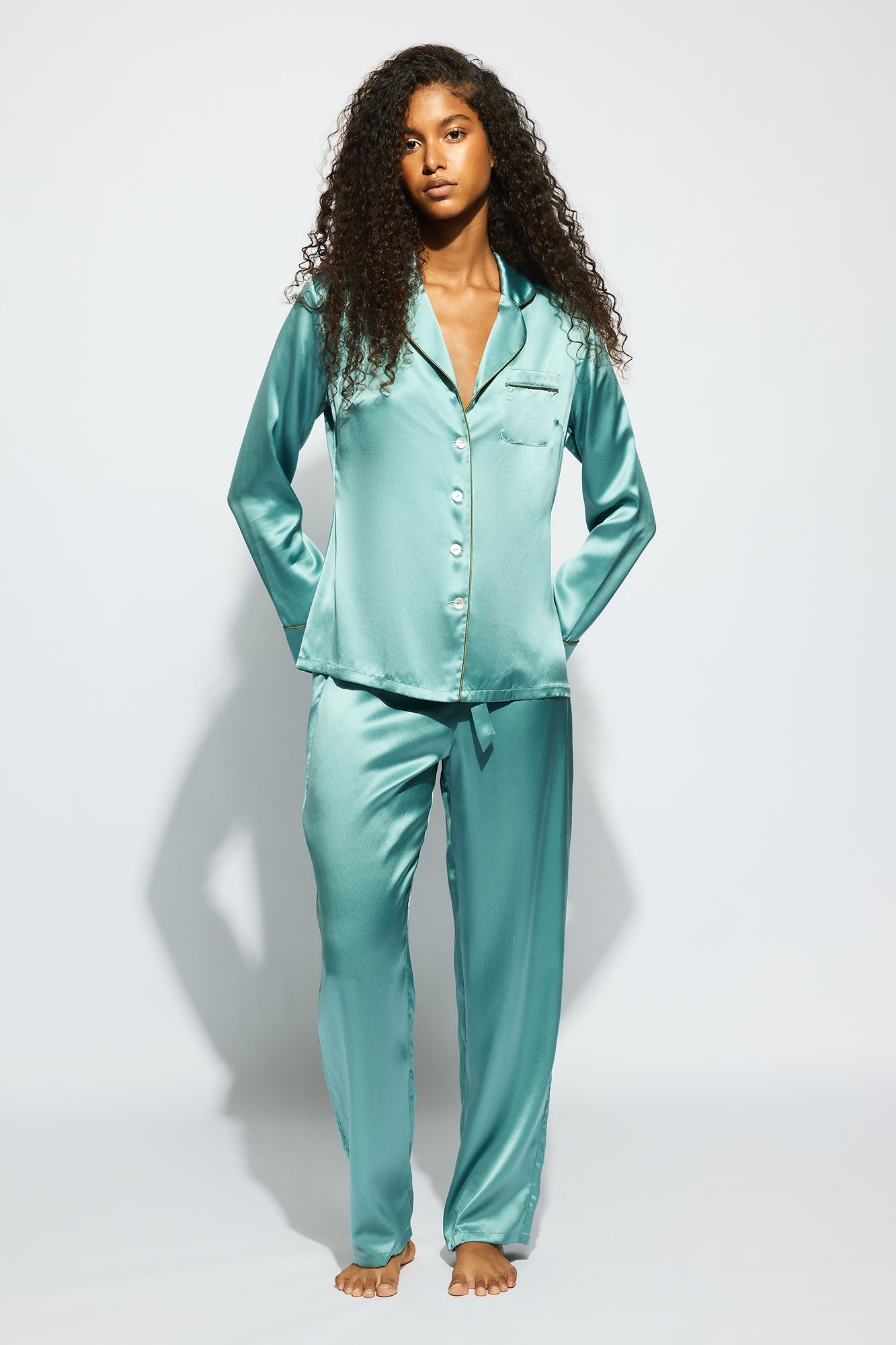 Ginell Women's Heavy Mulberry Silk Pajamas Set 100% Silk