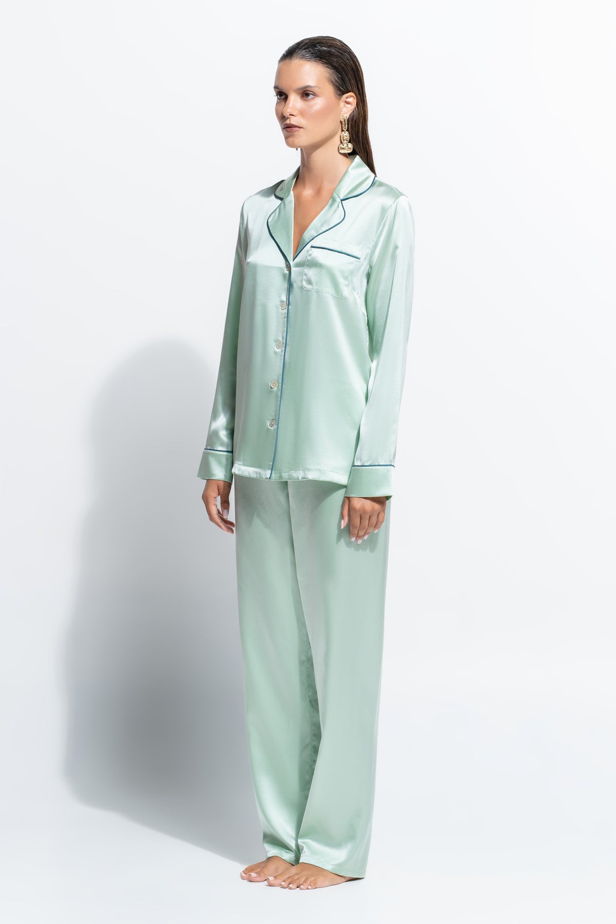 The Fine Finishes Pyjama by Ginia in Matcha