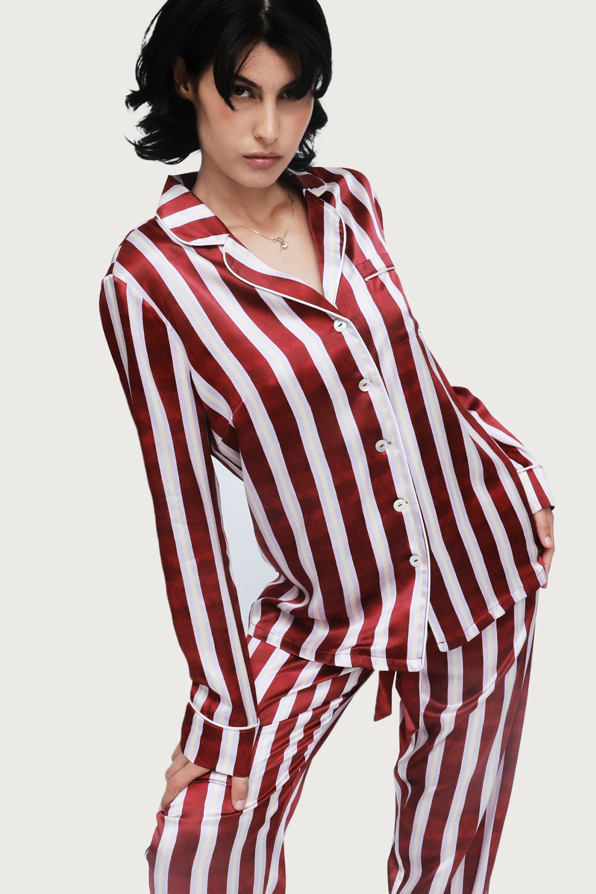 Fine Finishes Pajama by Ginia in Red Stripe