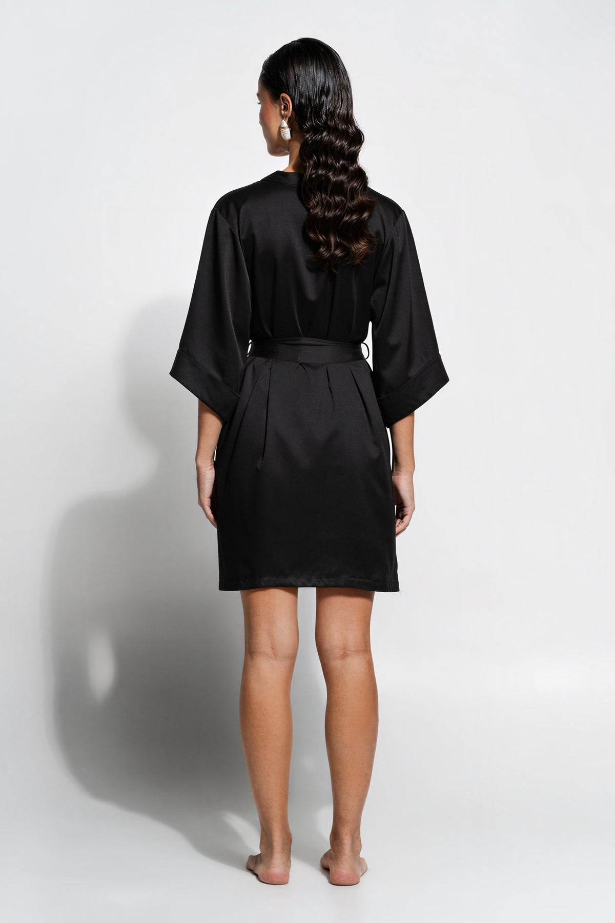 The Silk Wrap Gown By GINIA In Black