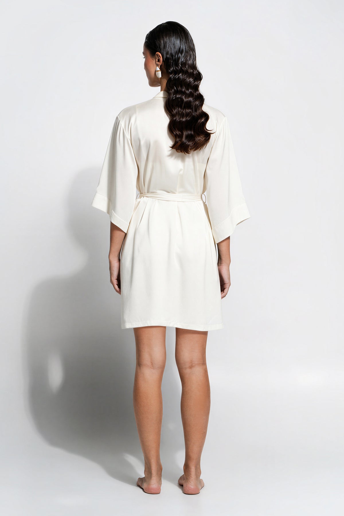 The Silk Wrap Gown By GINIA In Creme