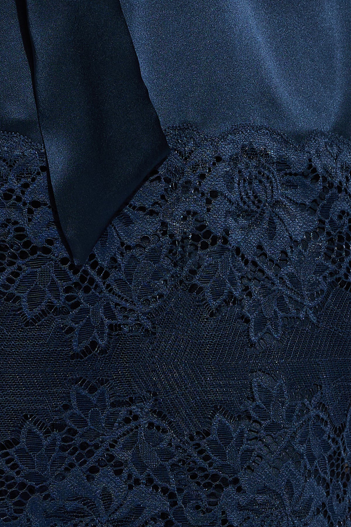 The Silk Lace Robe By GINIA In Midnight