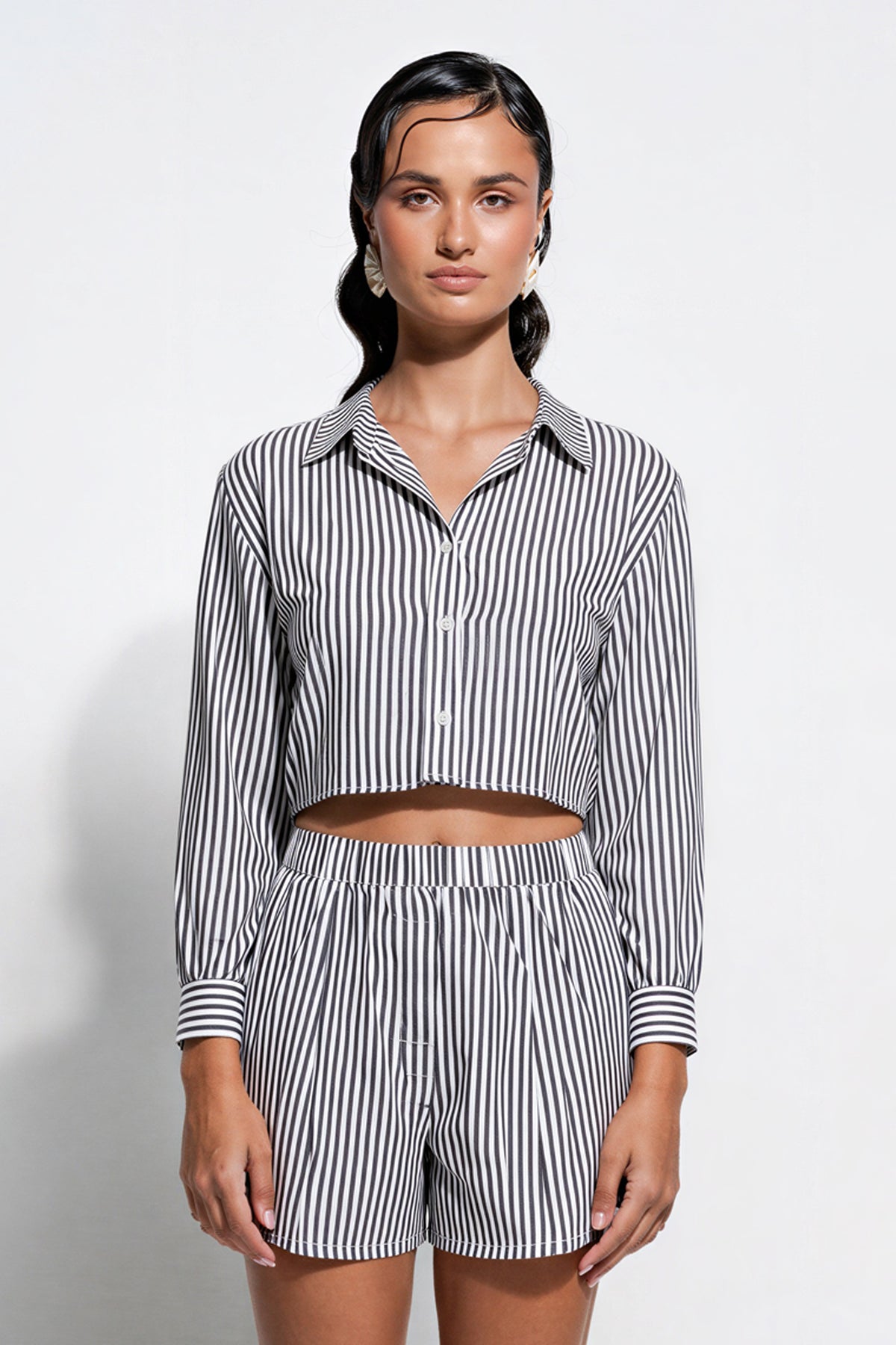 Franca Stripe Crop Shirt