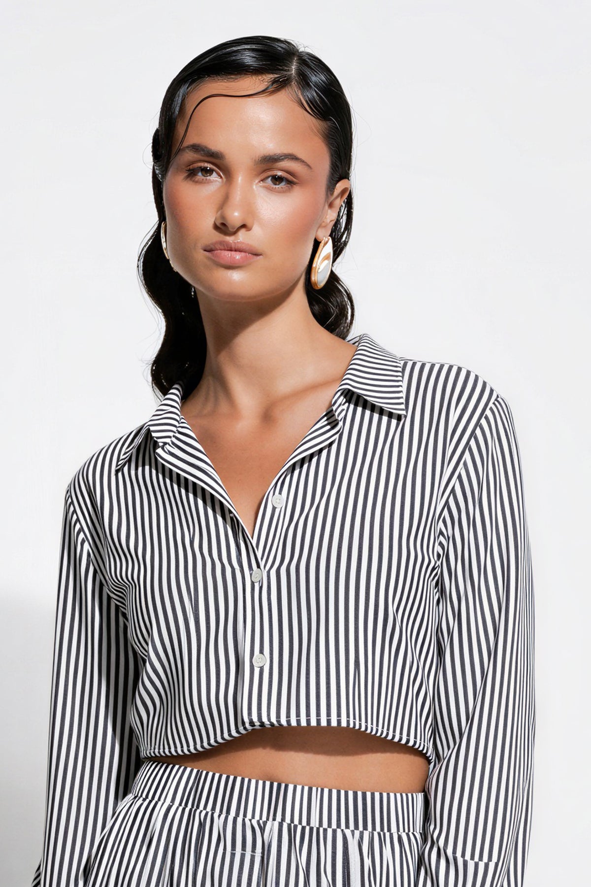 Franca Stripe Crop Shirt