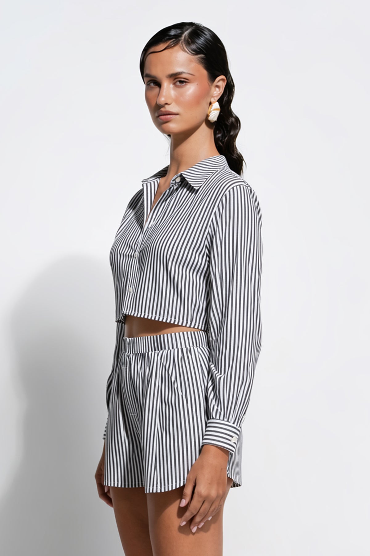 Franca Stripe Crop Shirt