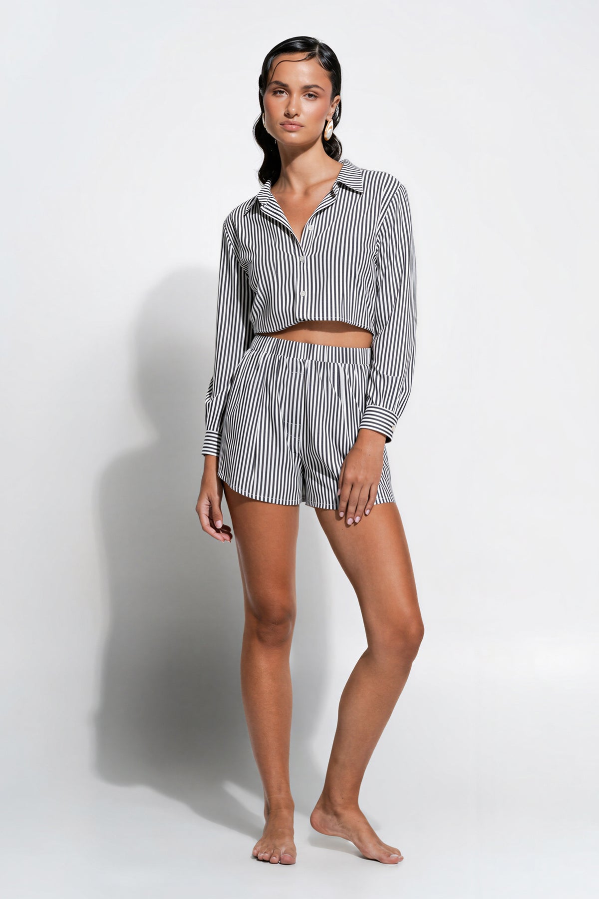 Franca Stripe Crop Shirt