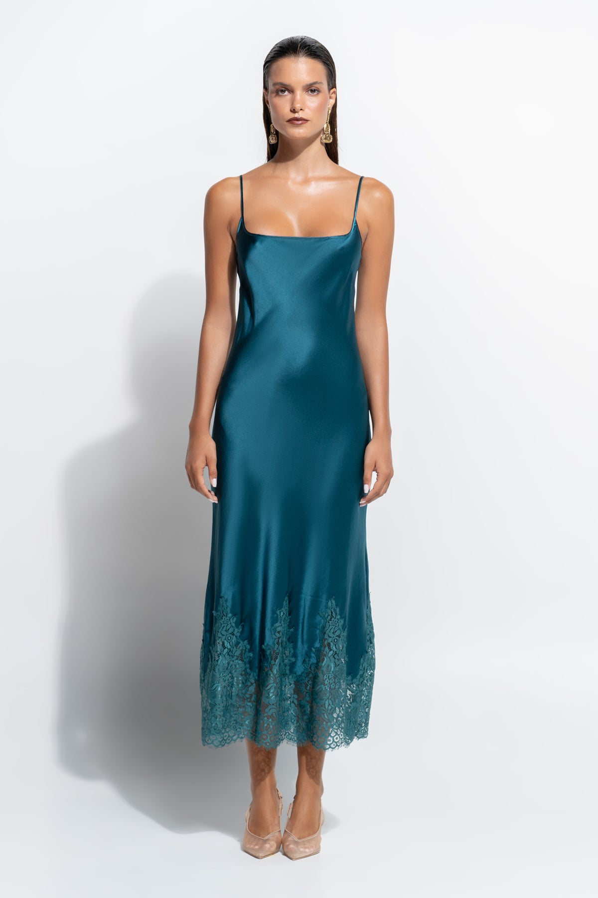 The Bon Nuit Slip by Ginia in Teal
