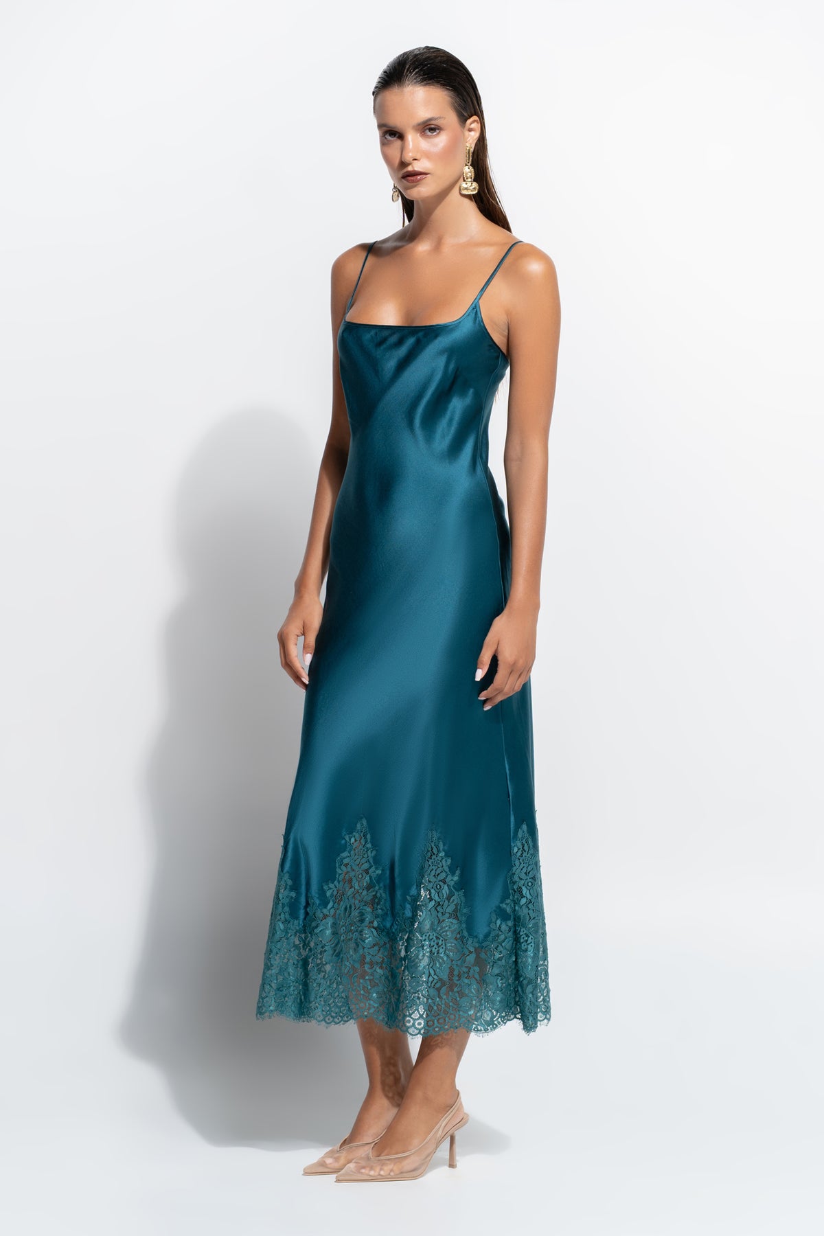 The Bon Nuit Slip by Ginia in Teal