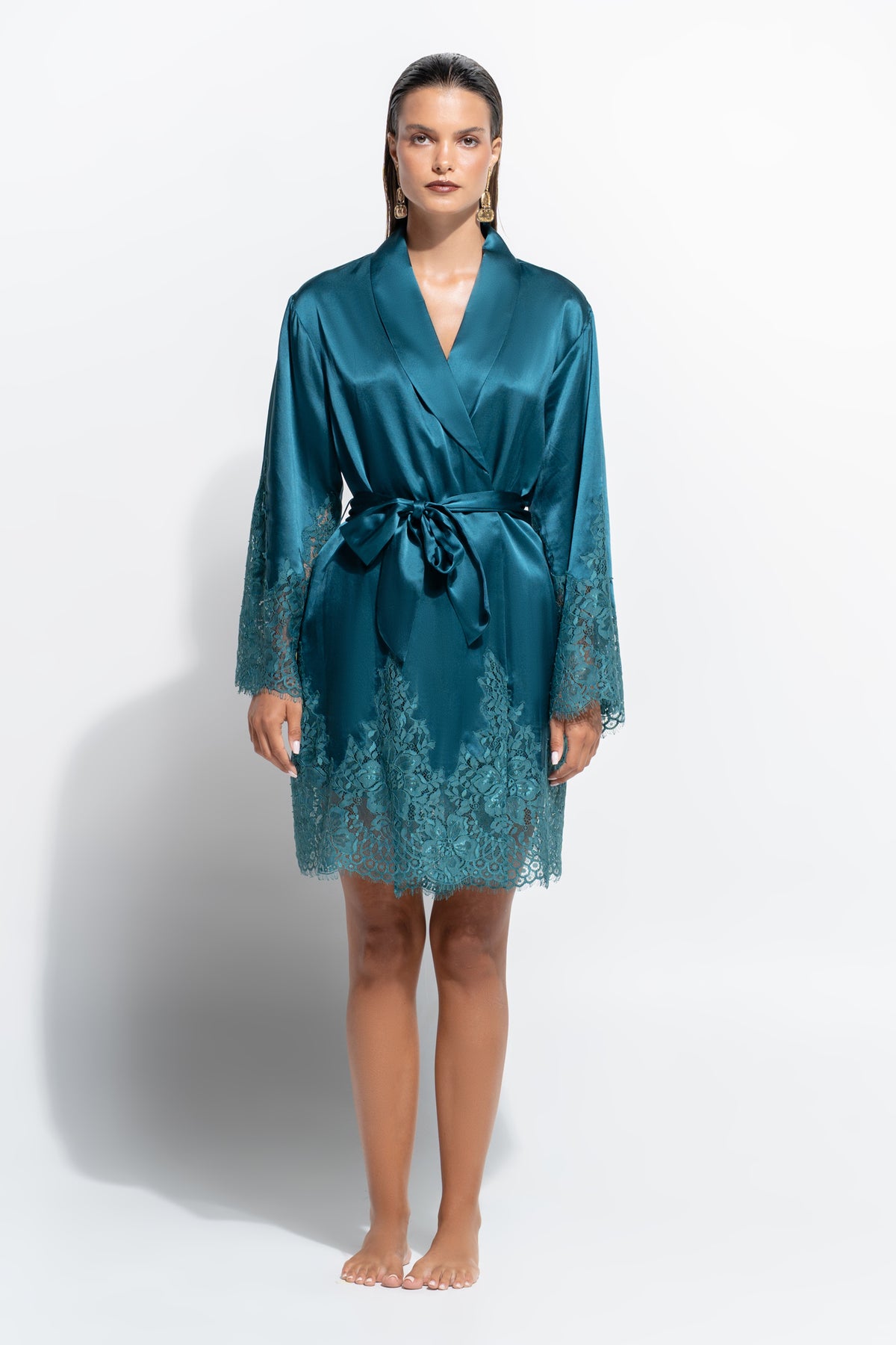 The Bon Nuit Robe by Ginia in Teal