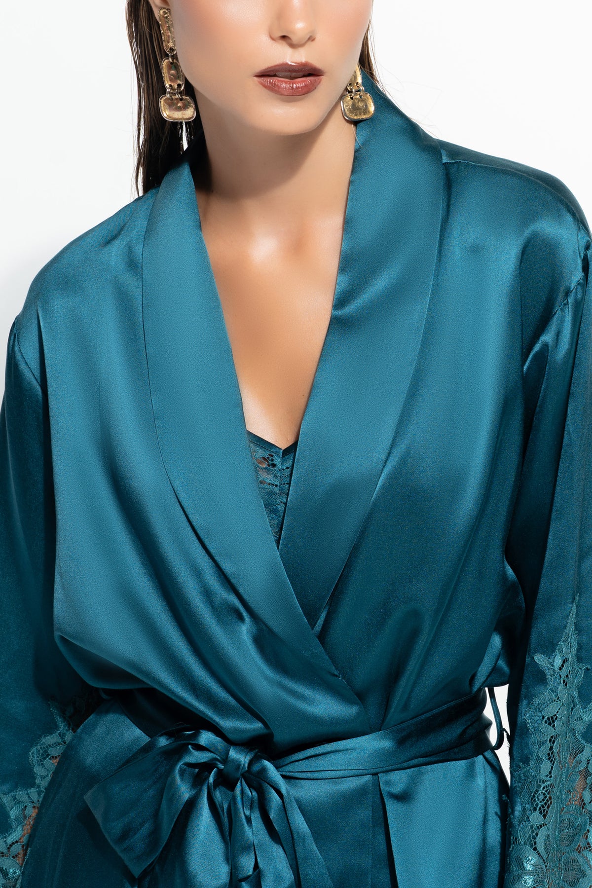 The Bon Nuit Robe by Ginia in Teal