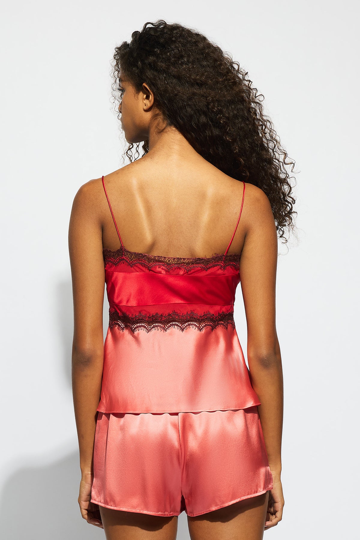 The Billie Cami By GINIA In Peachy Pink/Chilli Red