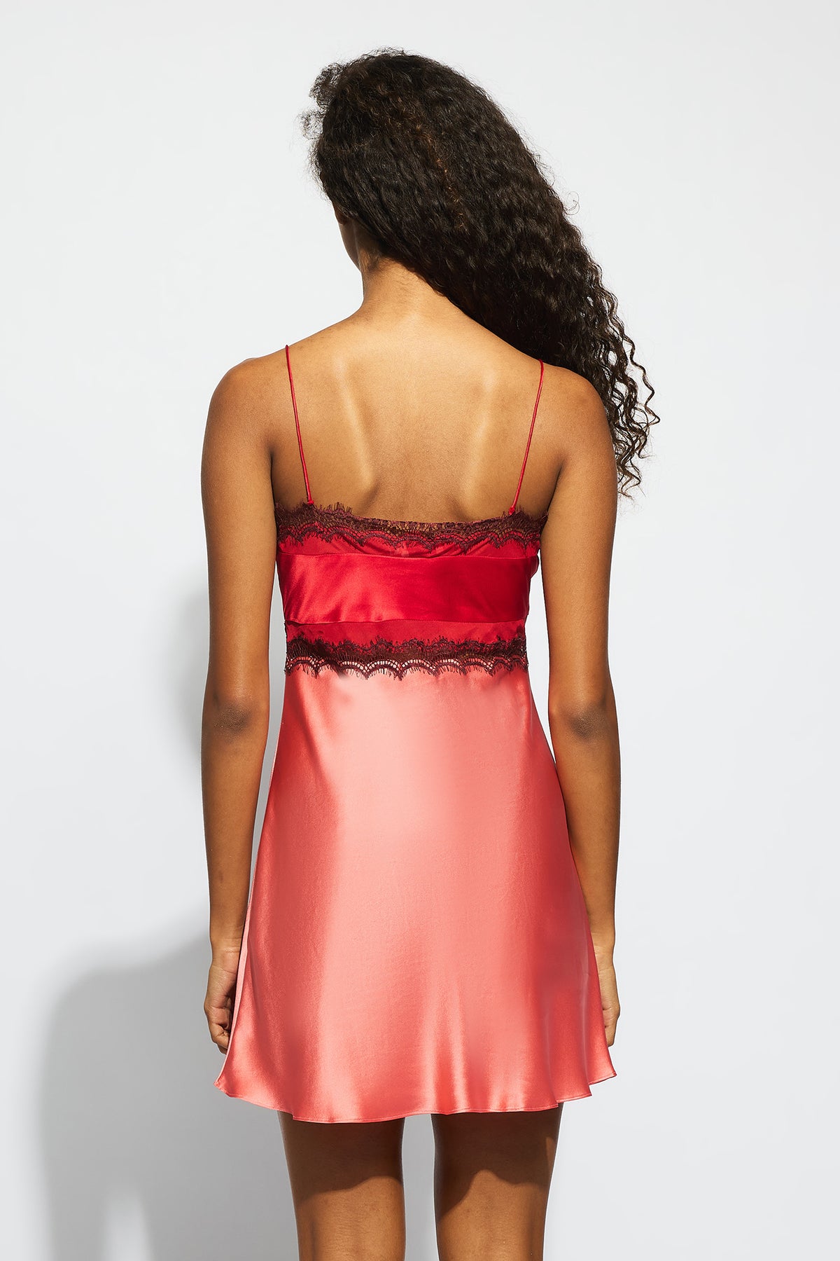 The Billie Chemise By GINIA In Peachy Pink/Chilli Red