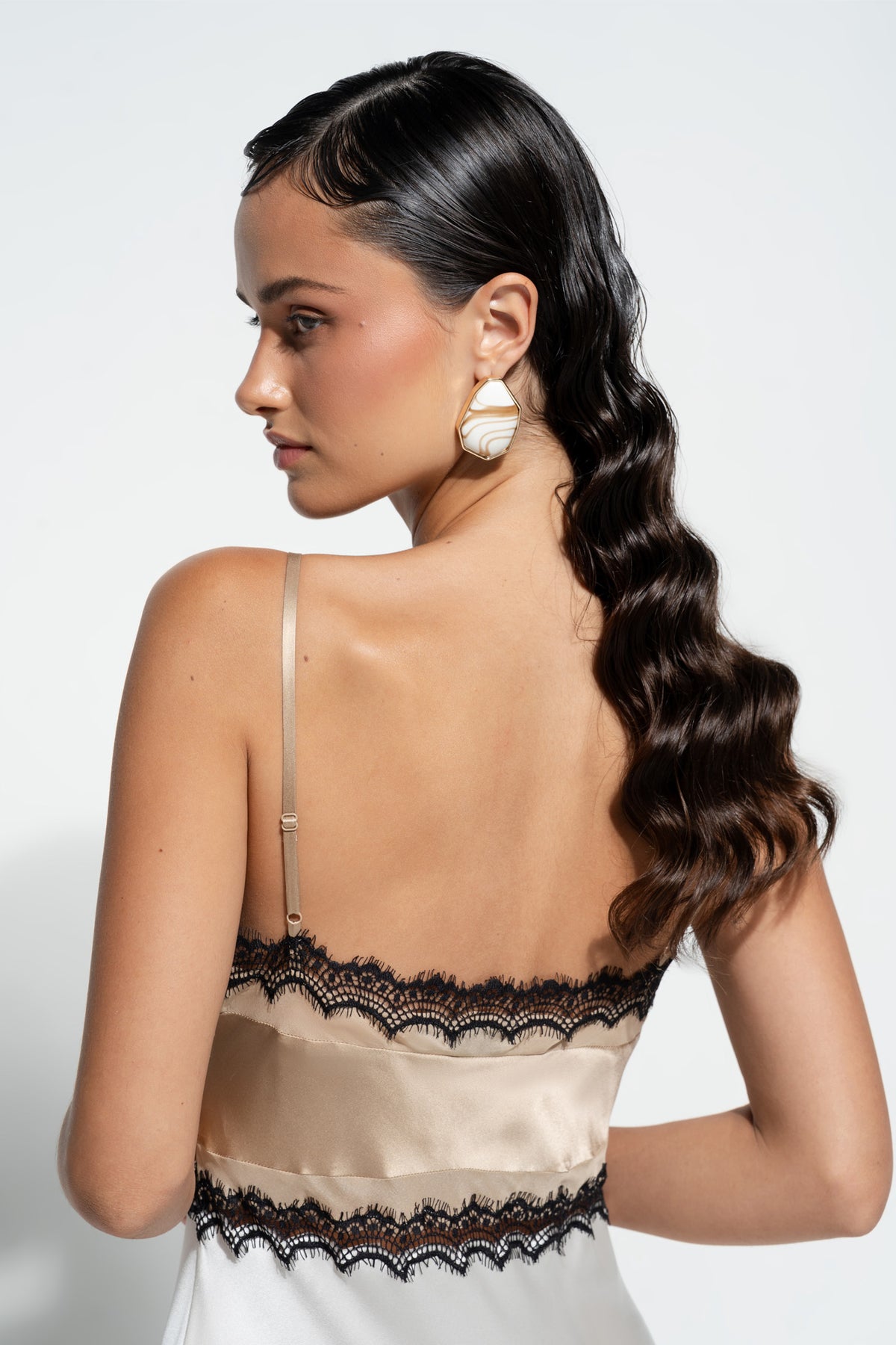 The Billie Slip By GINIA In Gold/Cream