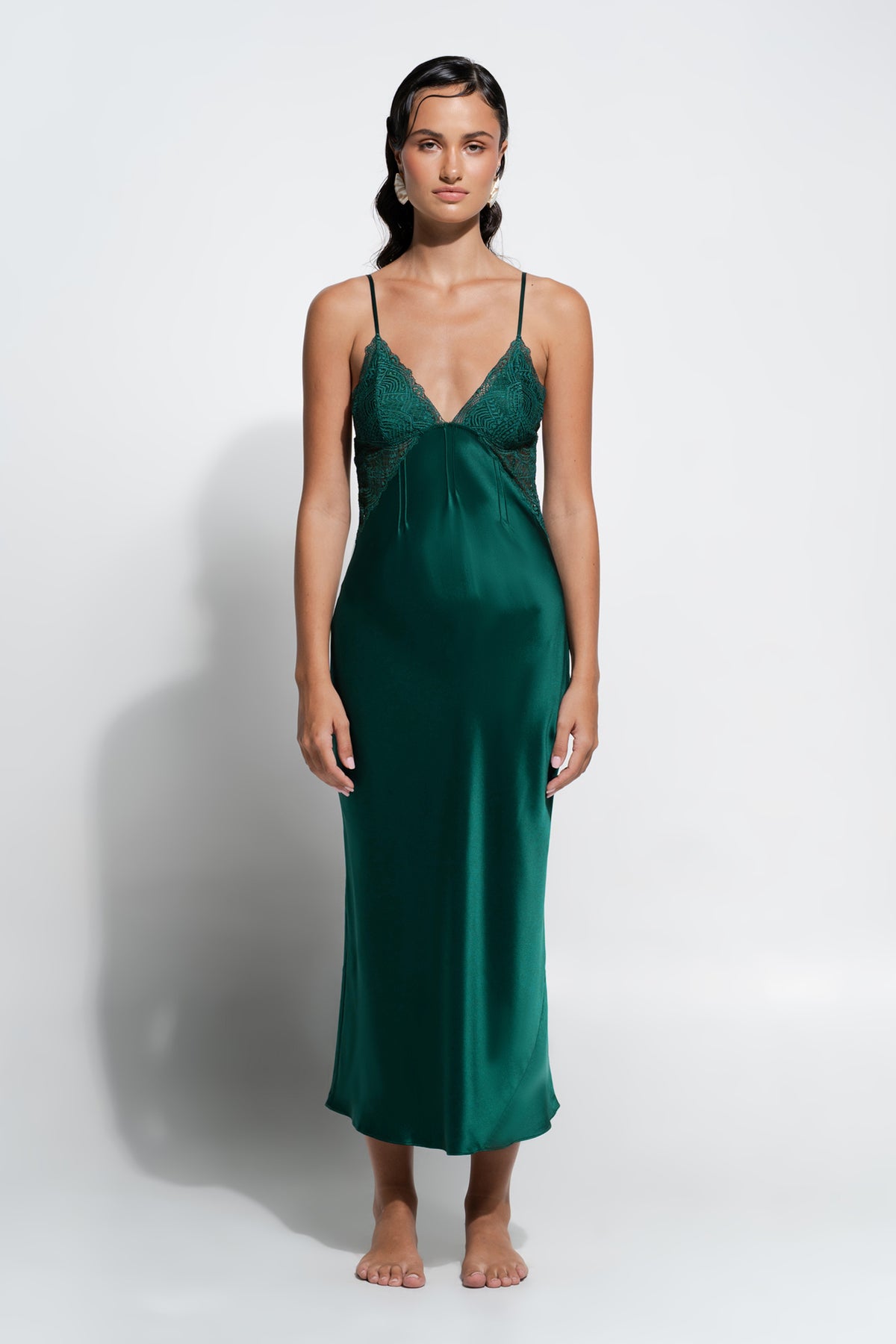 The Juliette Slip By GINIA In Emerald