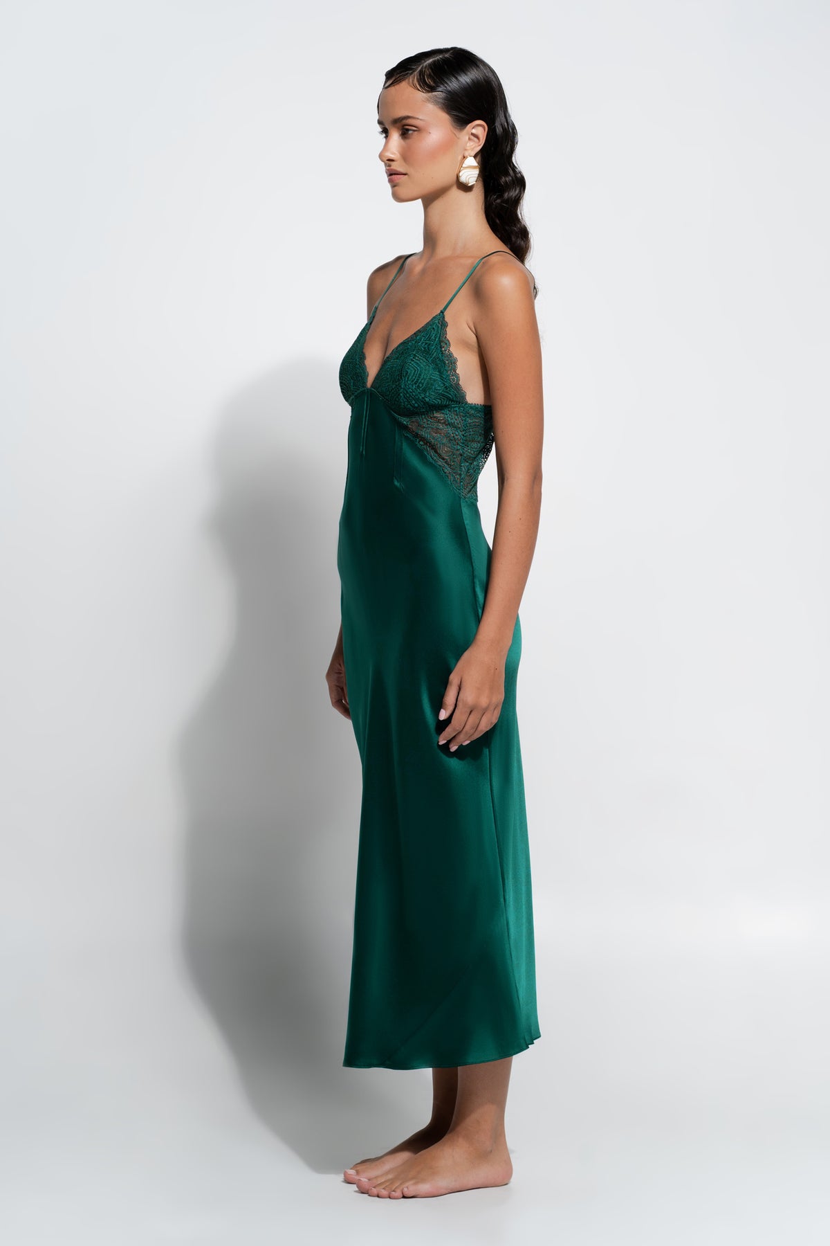 The Juliette Slip By GINIA In Emerald