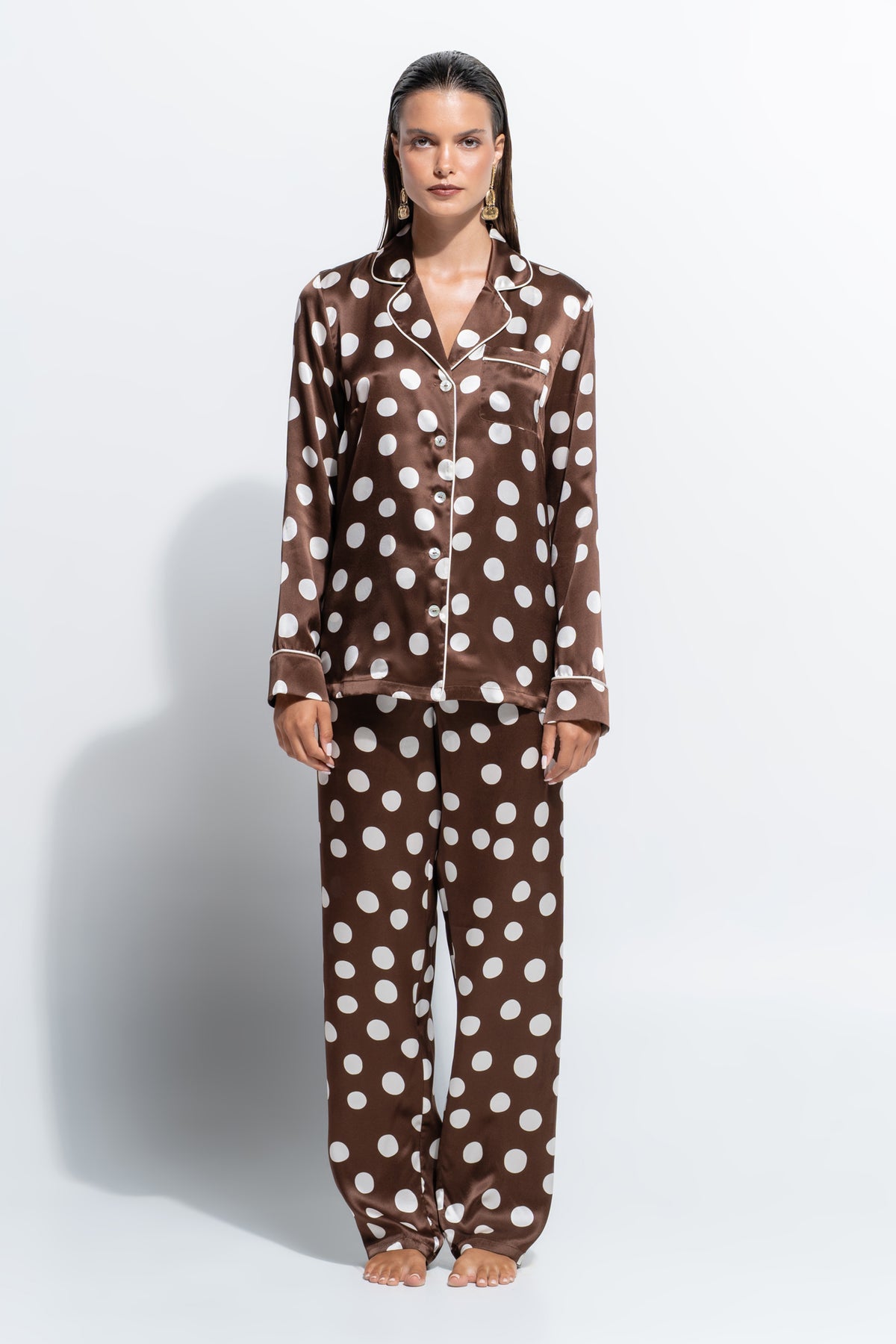 The Fine Finishes Pyjama by Ginia in Polka Dot Print 
