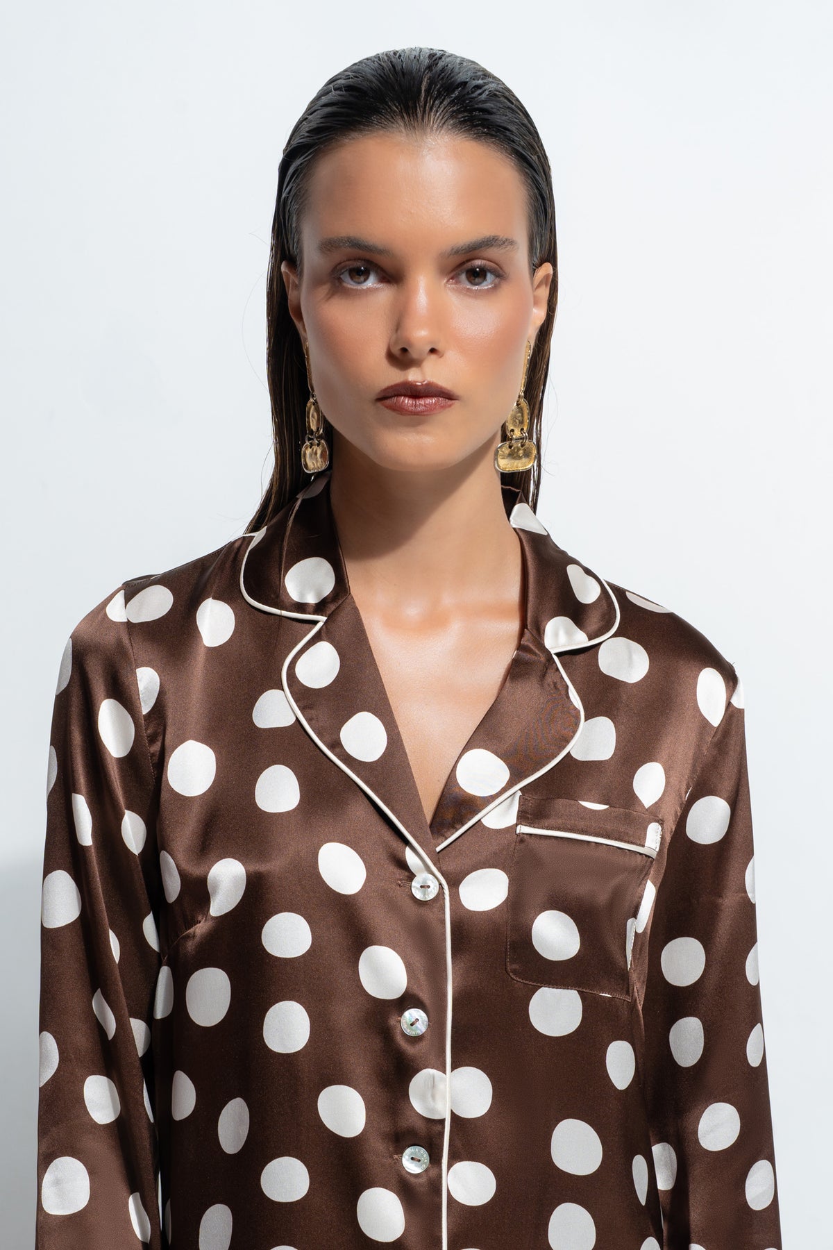 The Fine Finishes Pyjama by Ginia in Polka Dot Print 