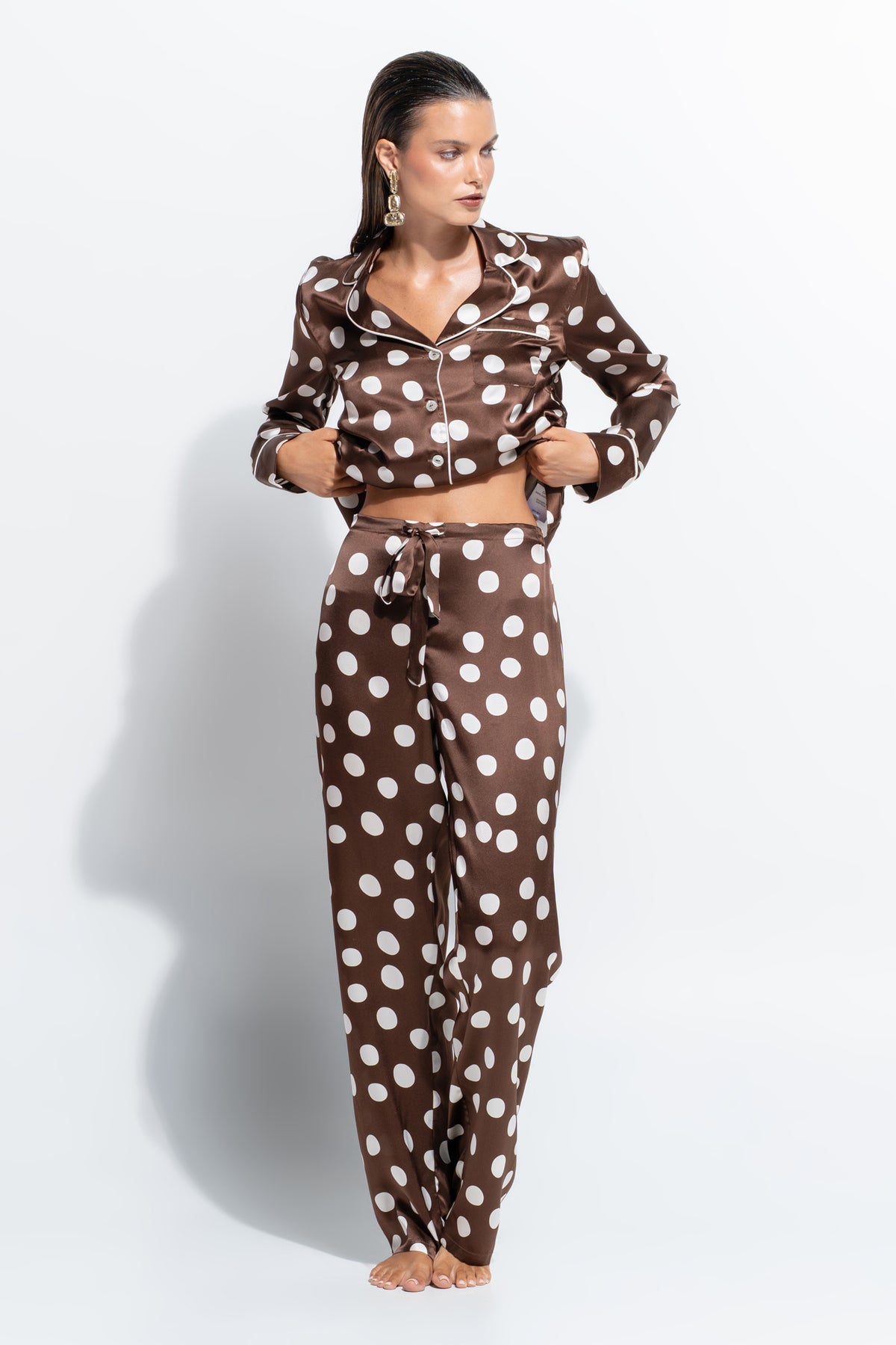 The Fine Finishes Pyjama by Ginia in Polka Dot Print 