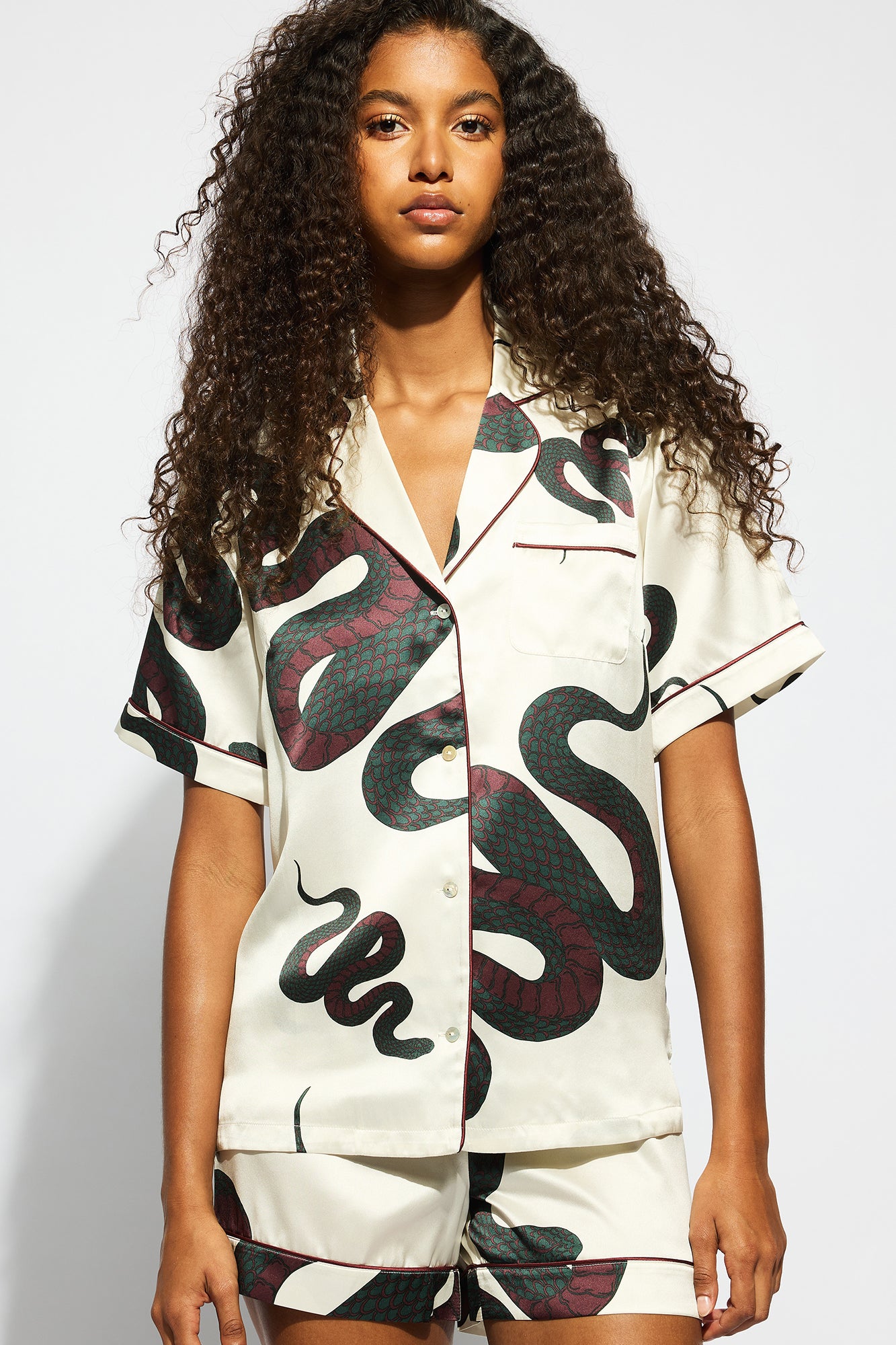 The Short Fine Finishes Pyjama By GINIA In Snake Print