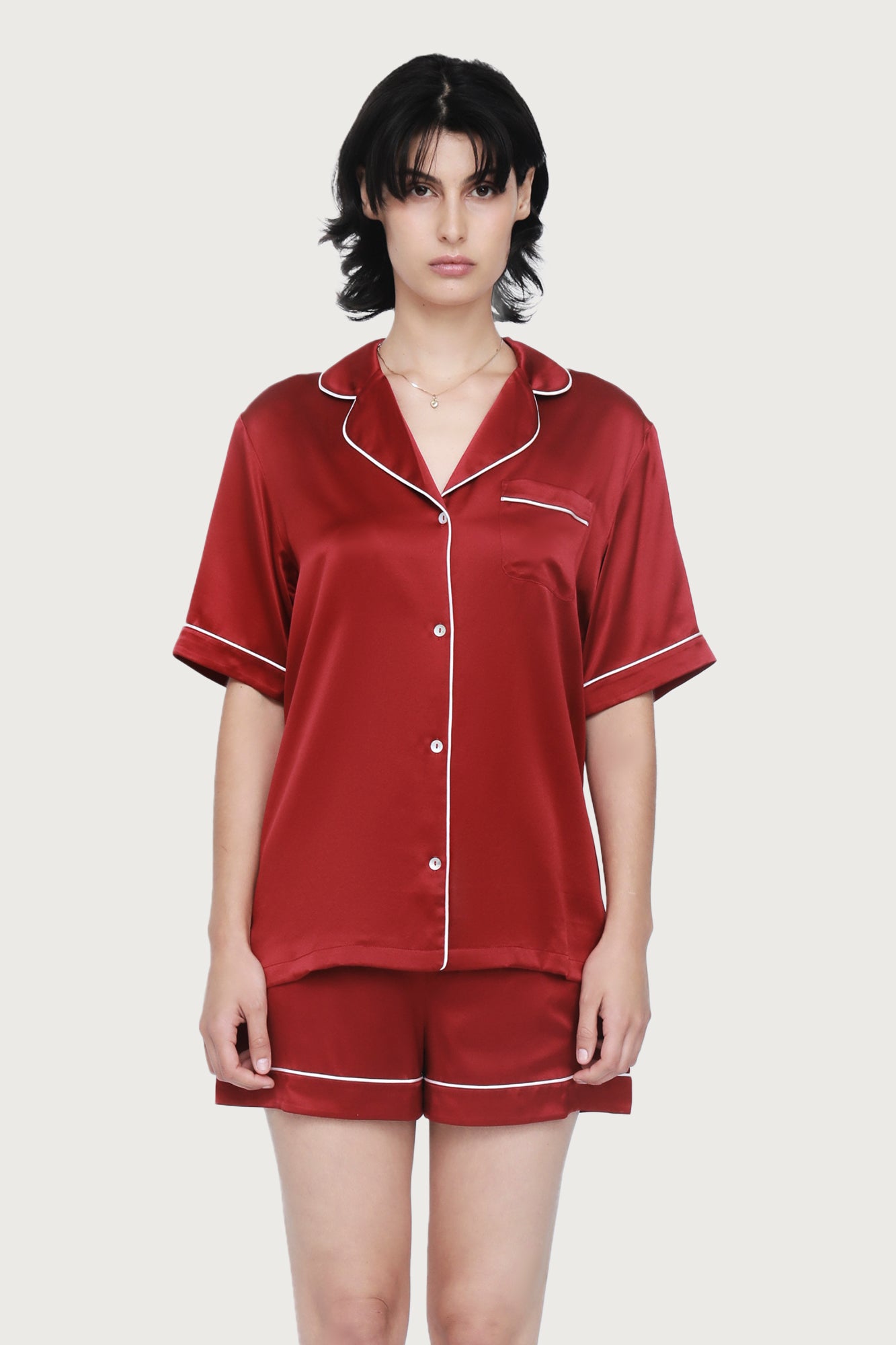 The Fine Finishes Short Pyjama By GINIA In Red