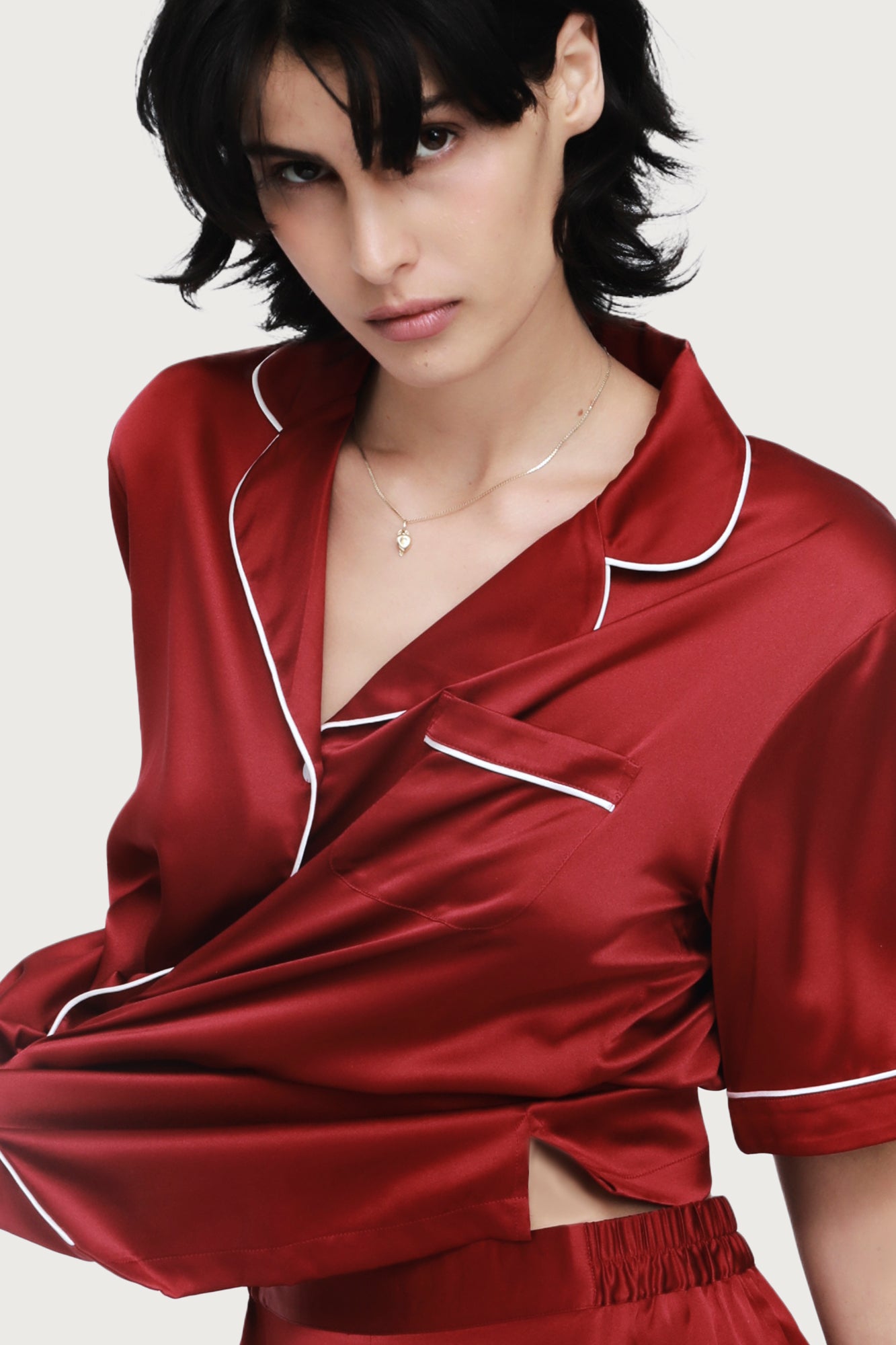 The Fine Finishes Short Pyjama By GINIA In Red