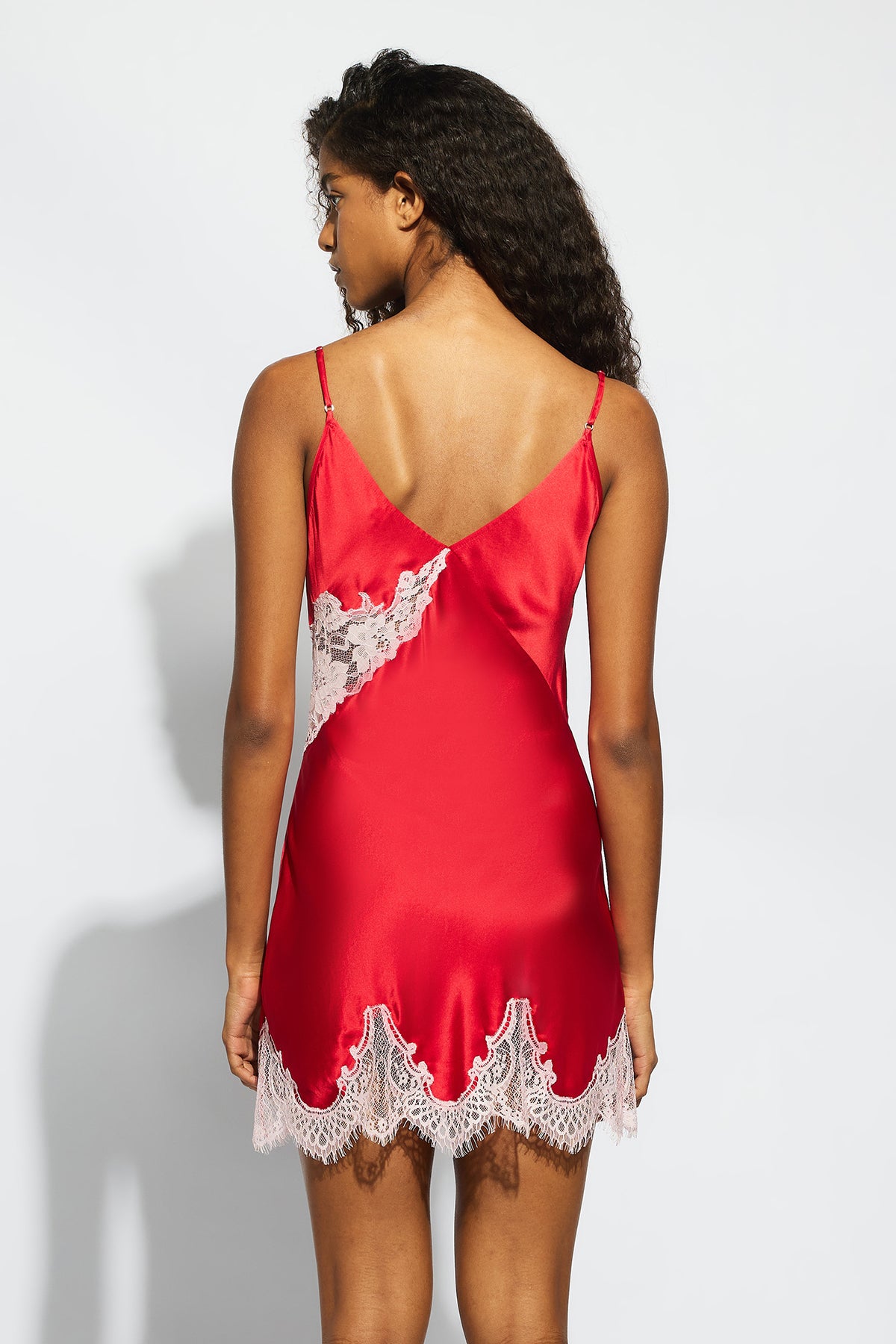 The Minx Chemise By GINIA In Chilli Red/Candy Pink