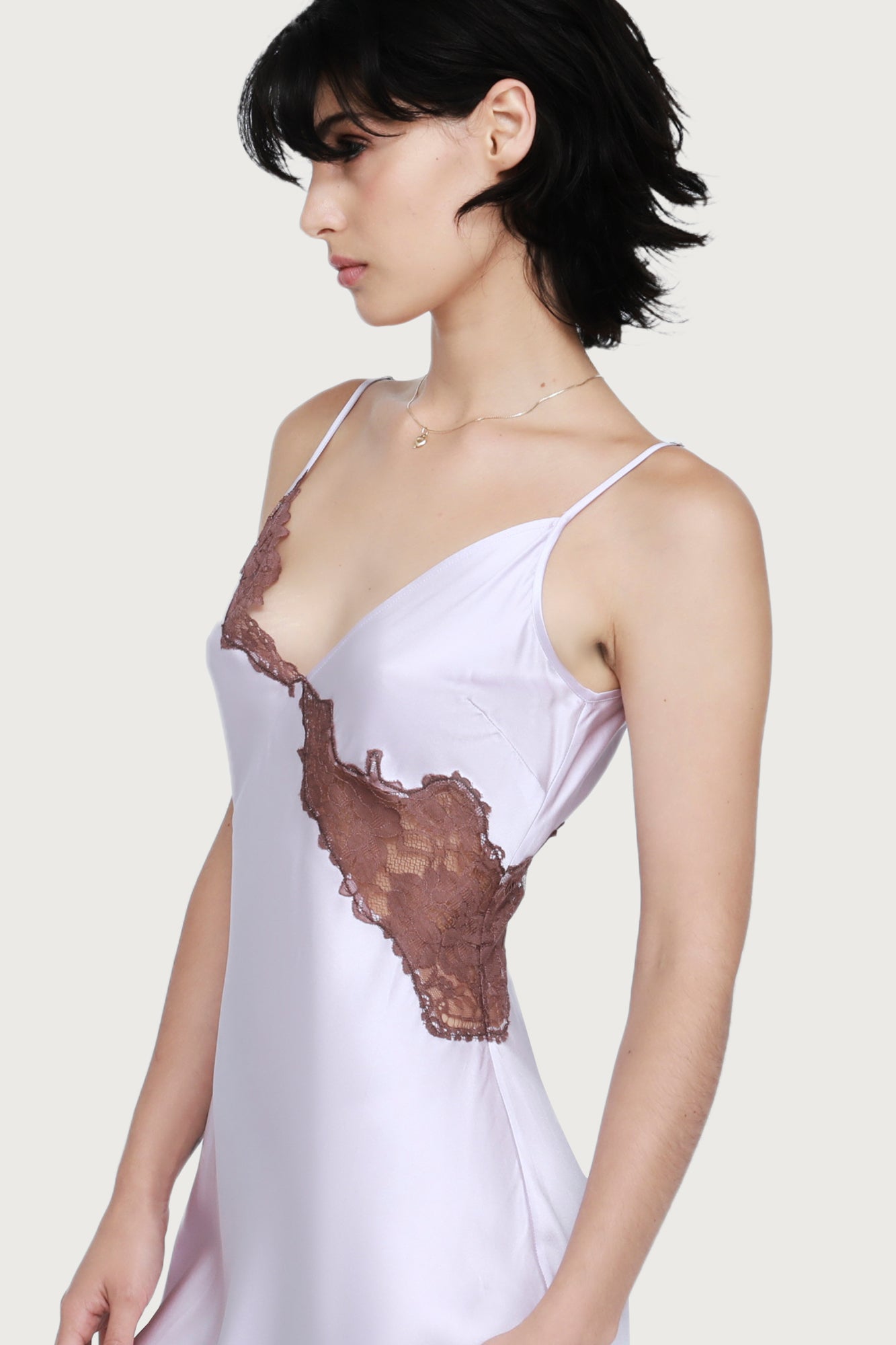 The Minx Chemise By GINIA In Lilac Ash