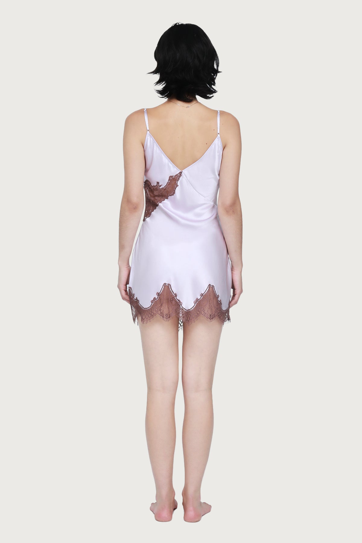 The Minx Chemise By GINIA In Lilac Ash