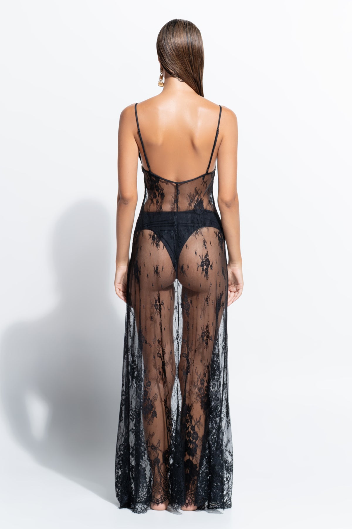 Zoe Maxi Slip by Ginia in Black 