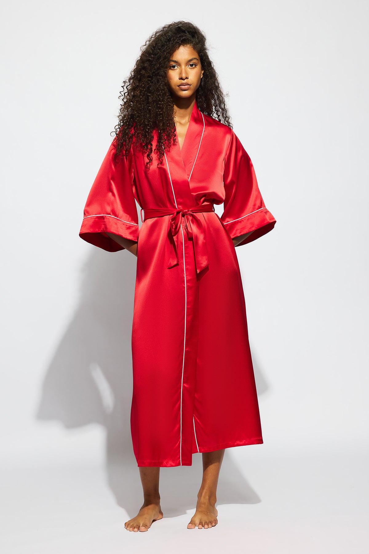 The Valentina Robe By GINIA In Chilli Red