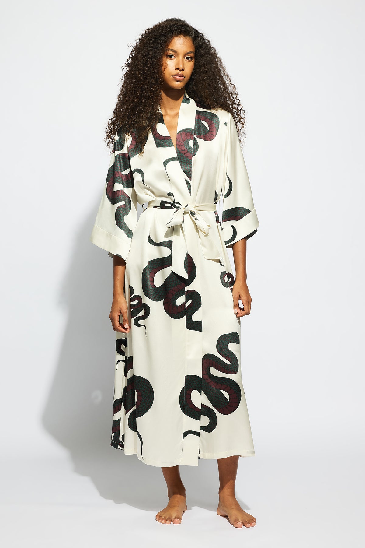 The Valentina Robe By GINIA In Snake Print