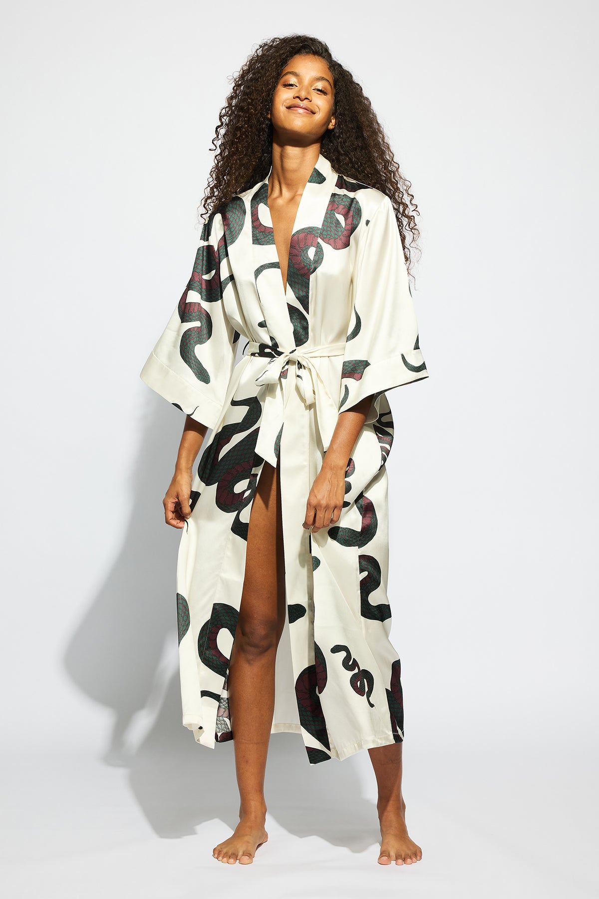 The Valentina Robe By GINIA In Snake Print