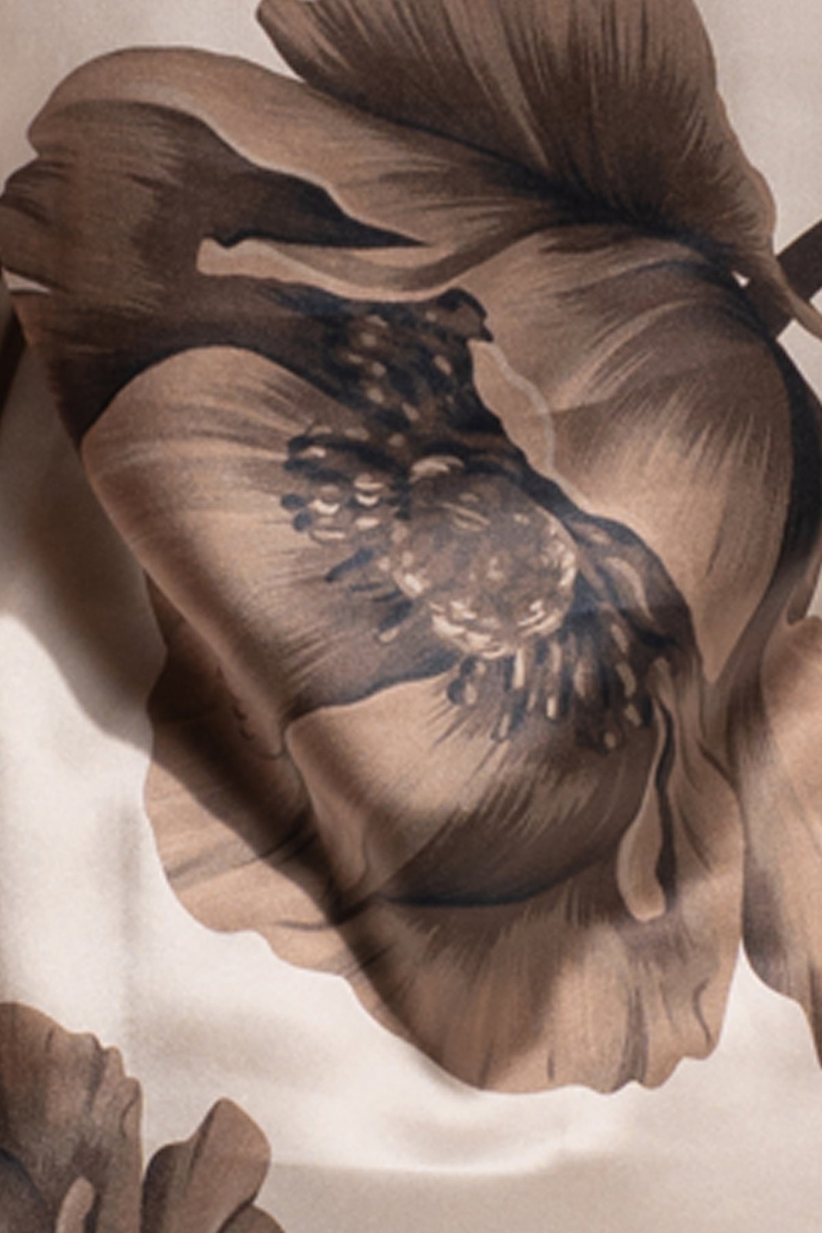The Silk Long Robe by Ginia in Bloom Print