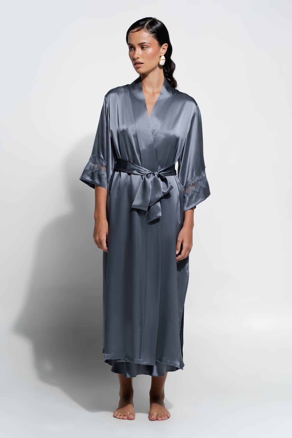 The Gigi Robe By GINIA In Titanium