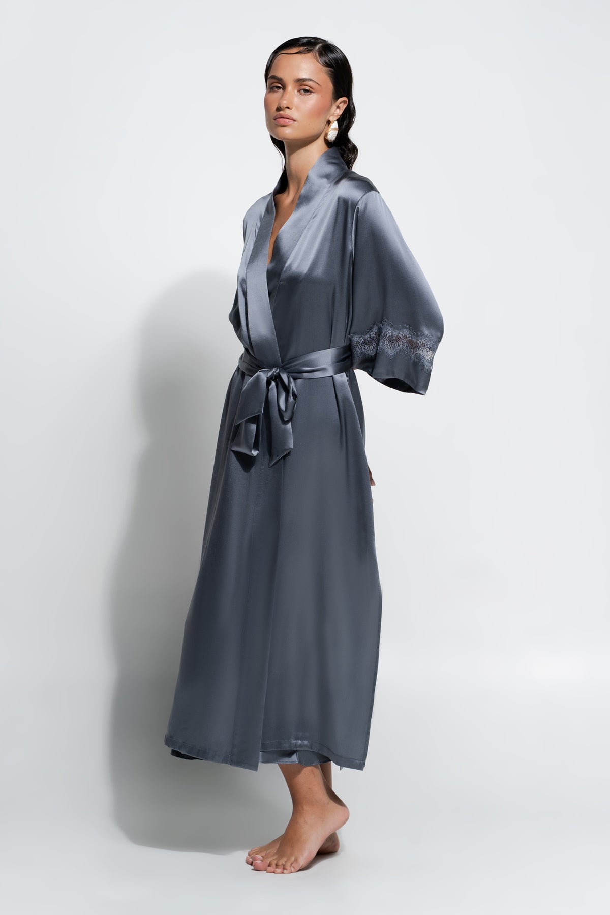 The Gigi Robe By GINIA In Titanium
