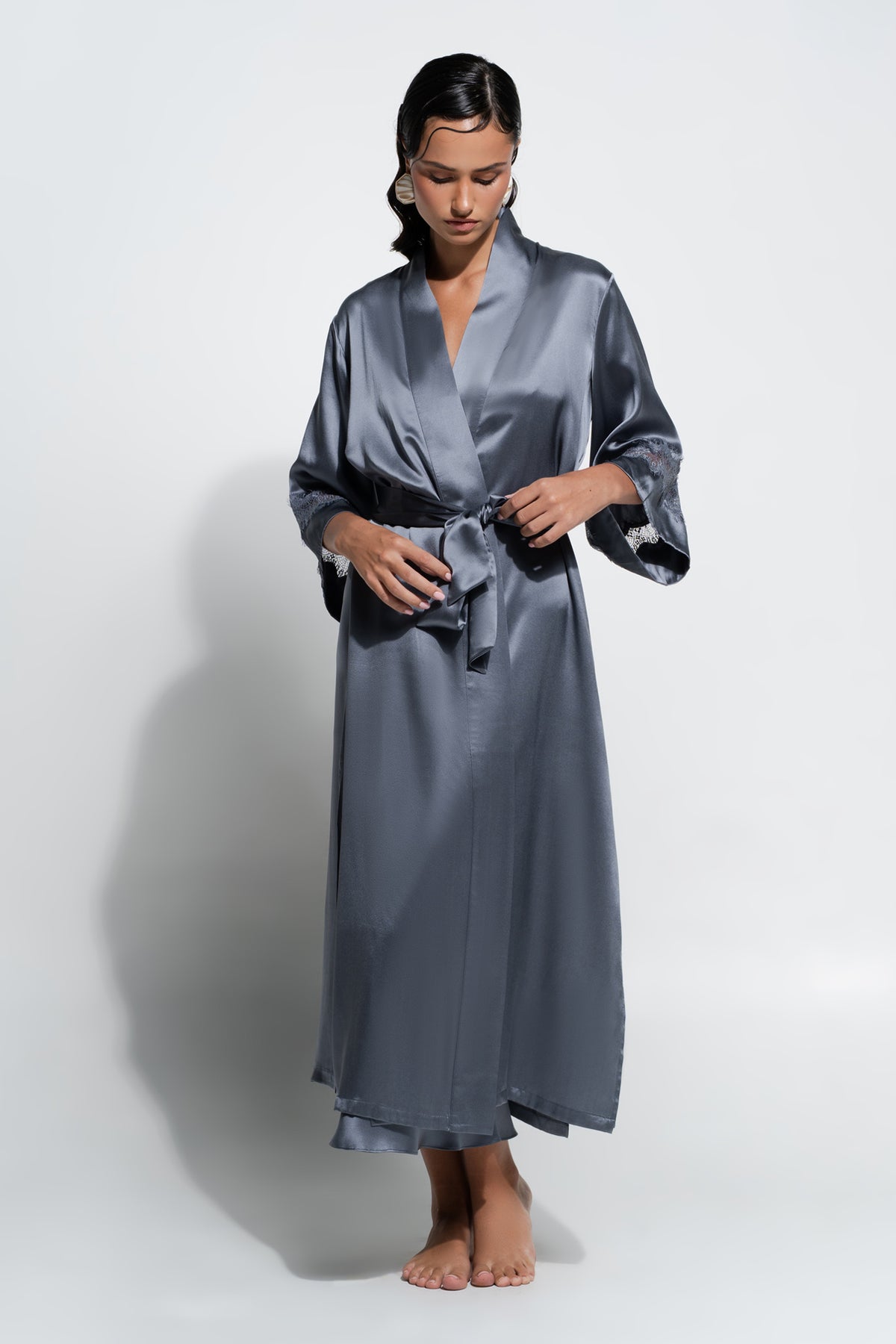 The Gigi Robe By GINIA In Titanium