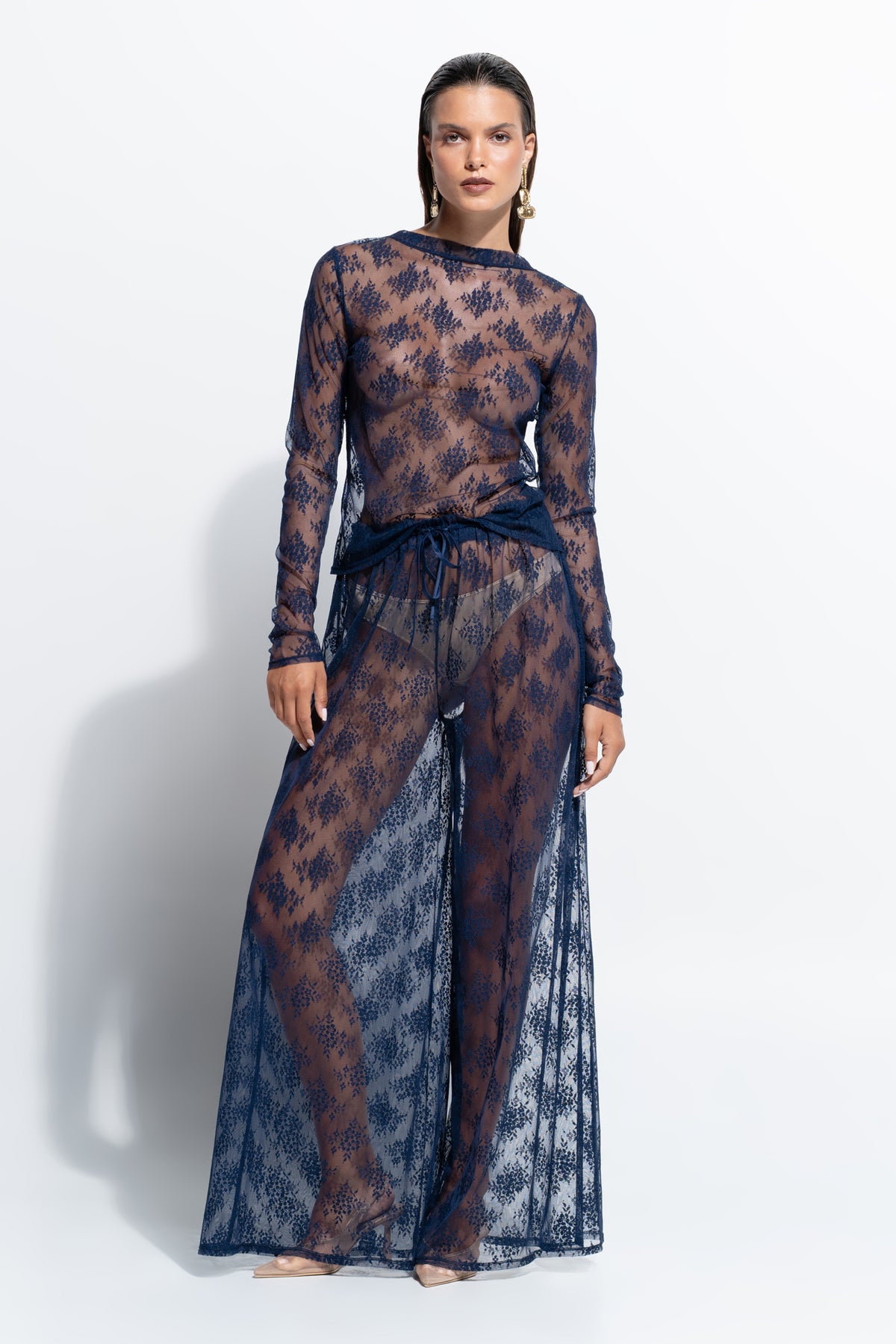 The Riley L/S Crew by Ginia in Midnight