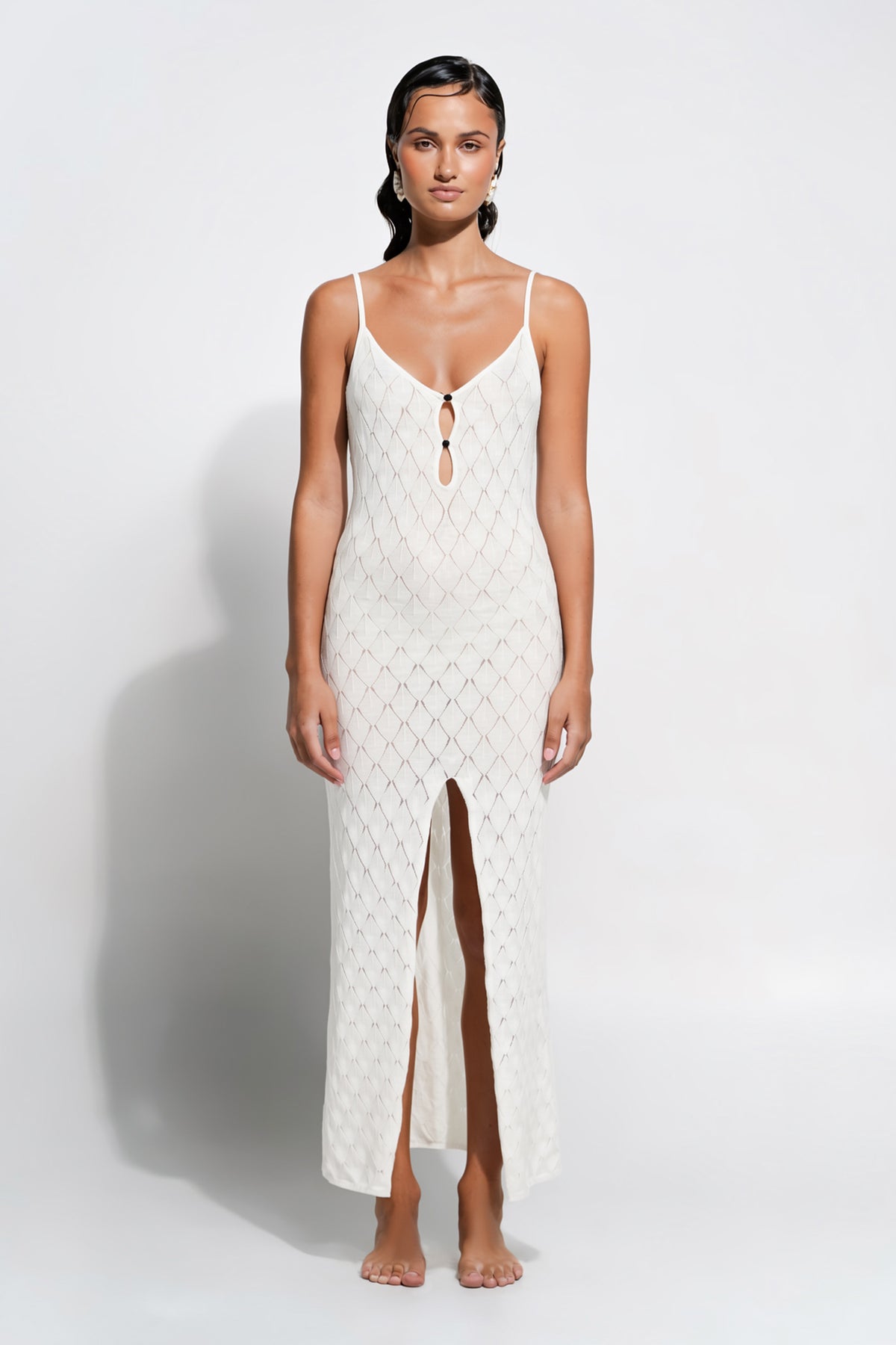 Leaf Knit Midi Dress